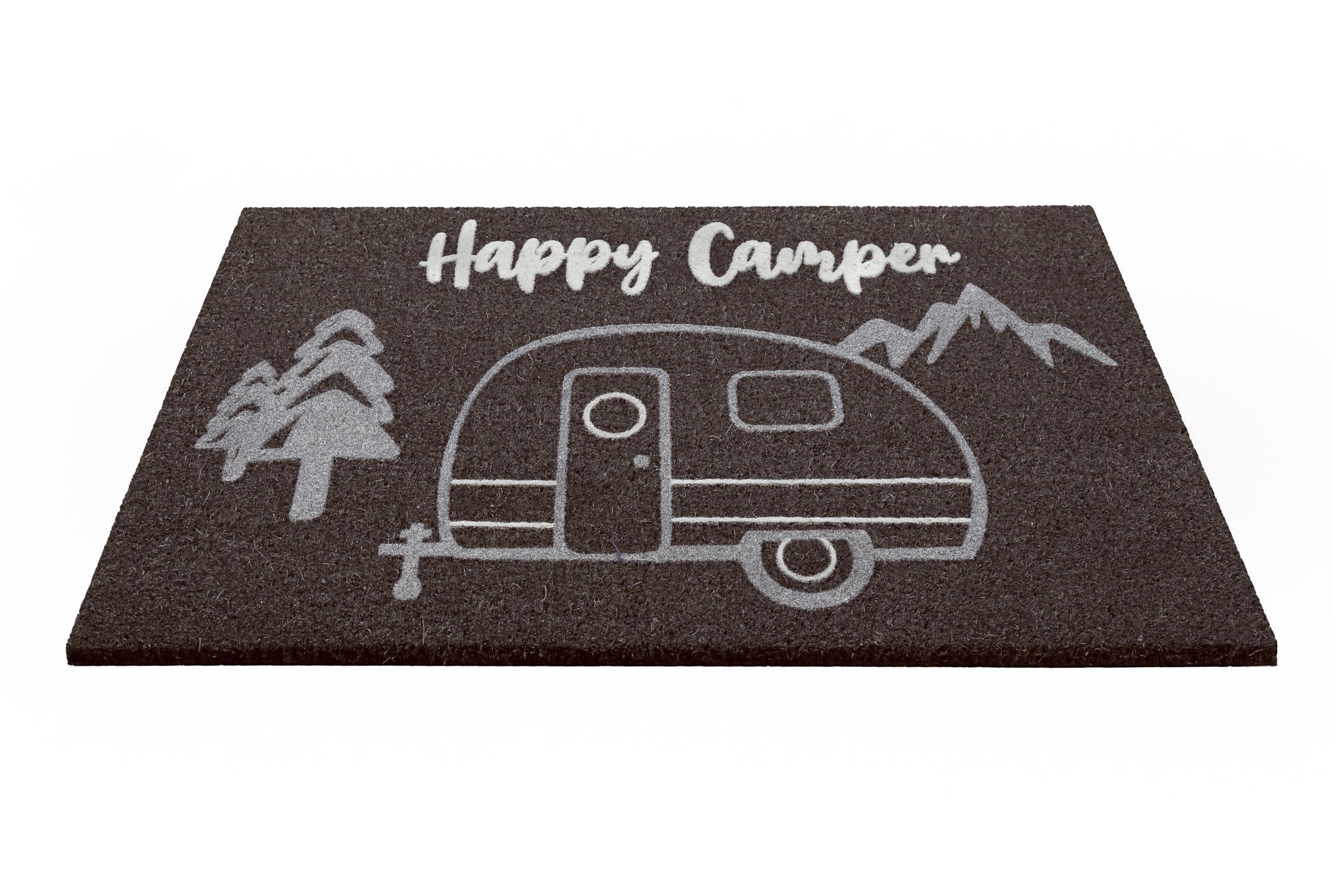 Fußmatte aus Kokosfaser Anthrazit Grau » Happy Camper « WECONhome - Ansicht 3