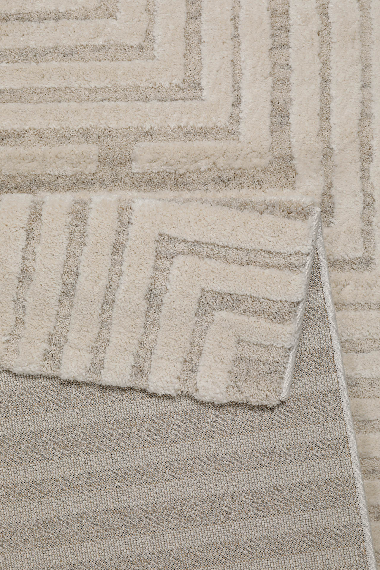 Kurzflor Teppich Creme Beige
