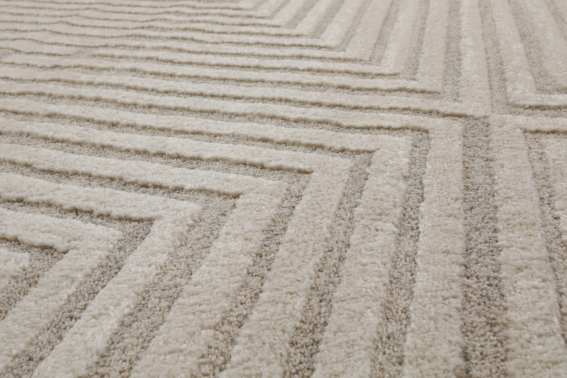 Kurzflor Teppich Creme Beige