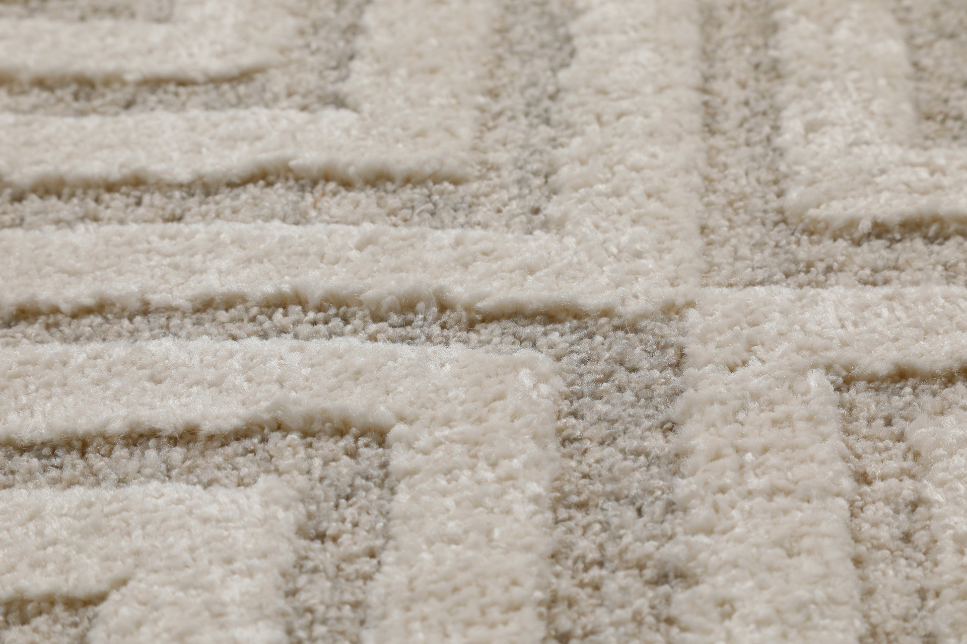 Kurzflor Teppich Creme Beige