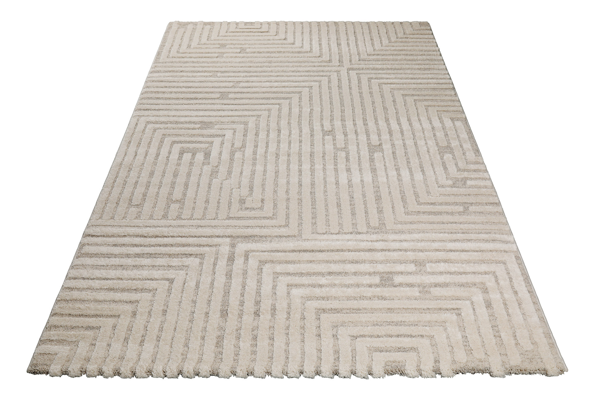 Kurzflor Teppich Creme Beige