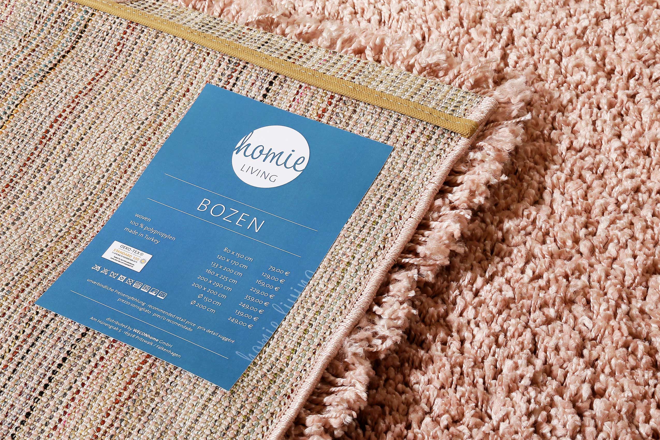 Teppich Altrosa meliert Hochflor » Bozen « Homie Living - Ansicht 4