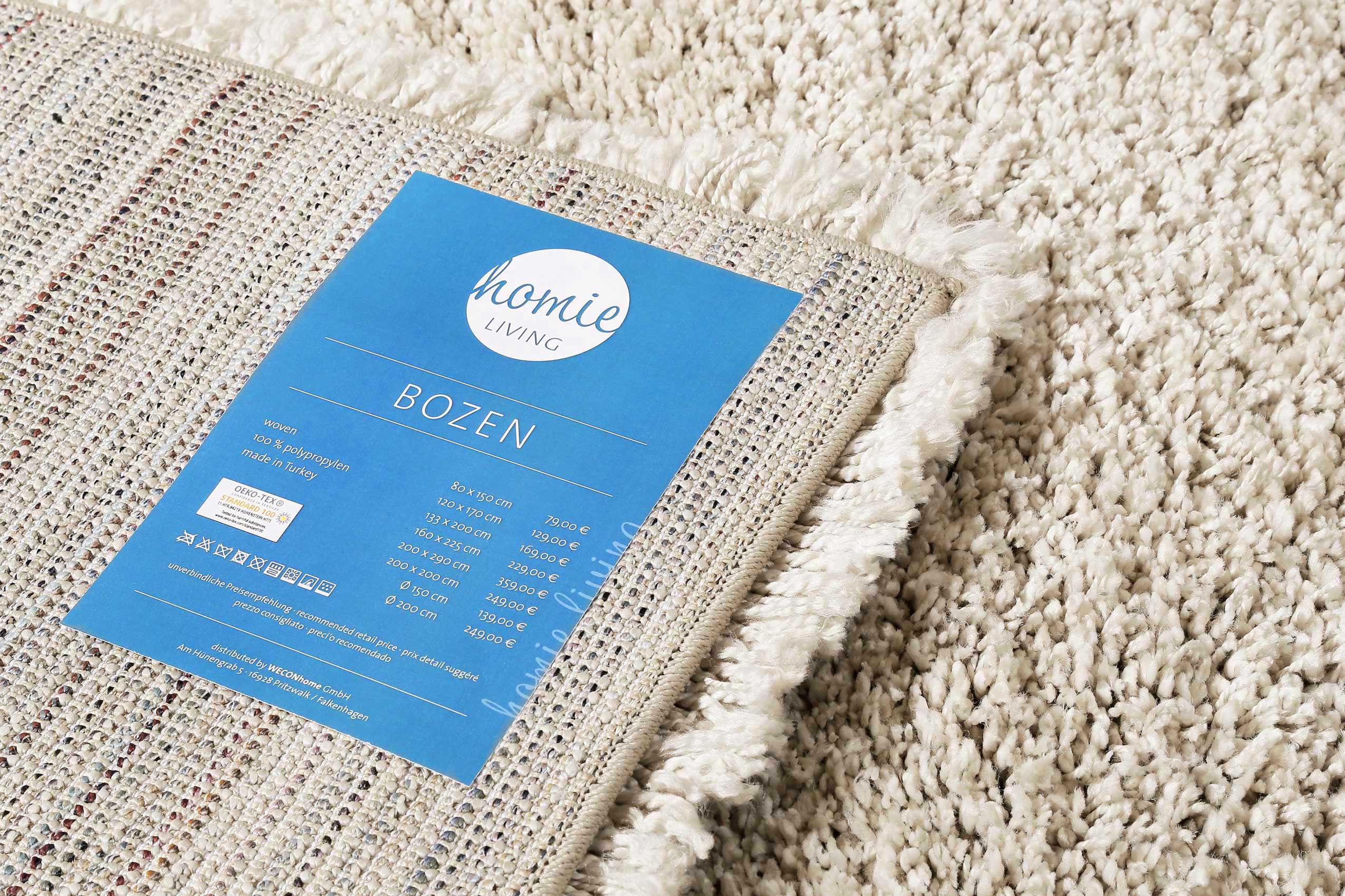 Teppich Creme Beige Hochflor » Bozen « Homie Living - Ansicht 4