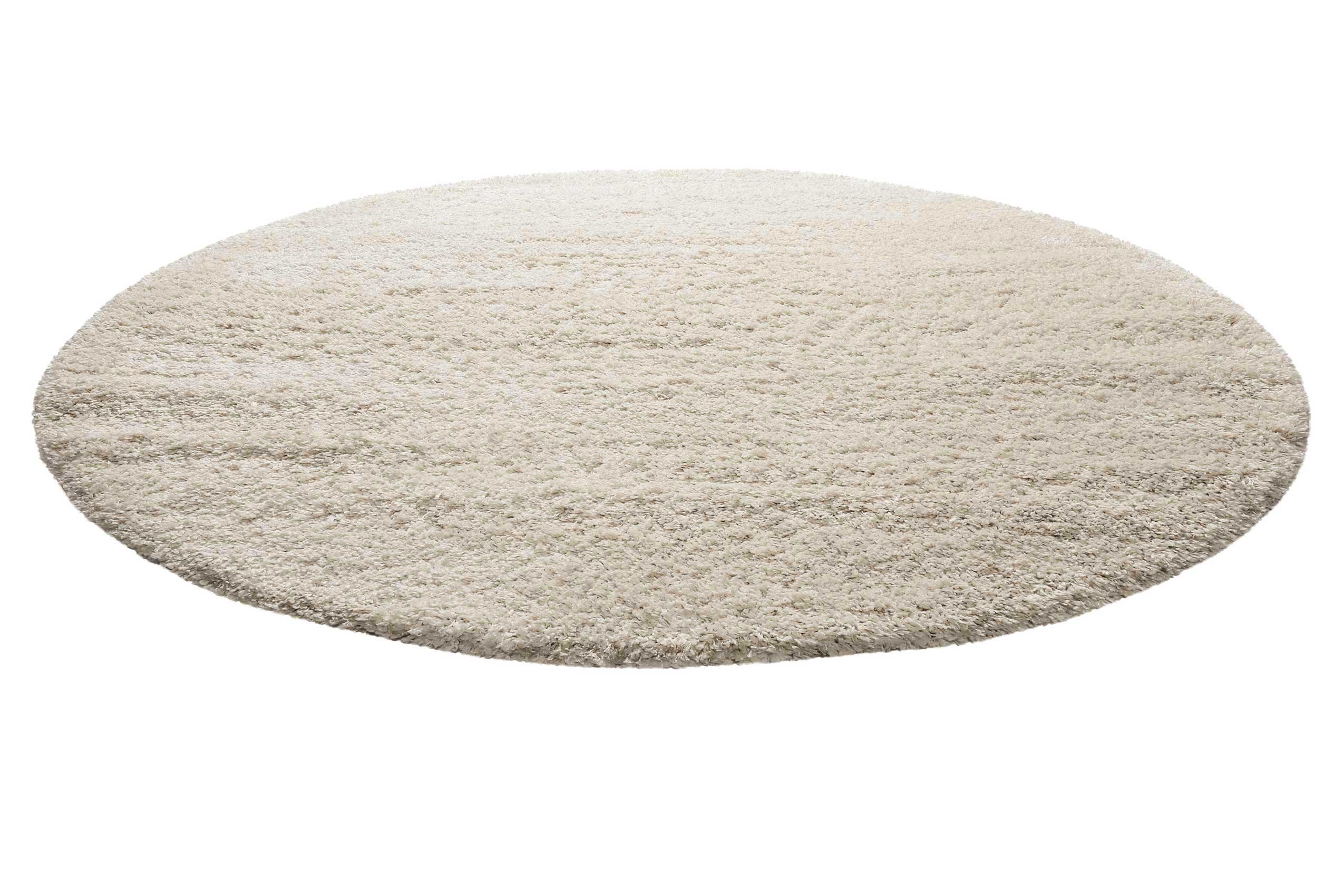 Teppich Rund Creme Beige Hochflor » Bozen « Homie Living - Ansicht 2
