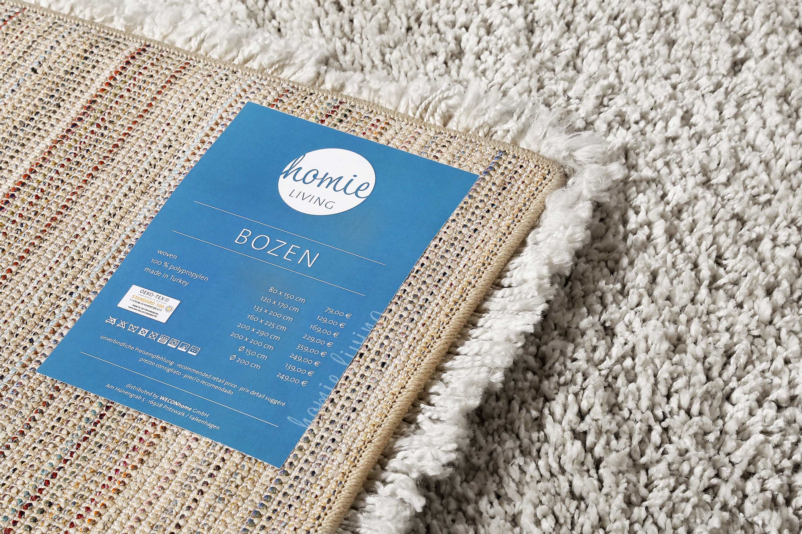 Teppich Creme Grau meliert Hochflor » Bozen « Homie Living - Ansicht 4