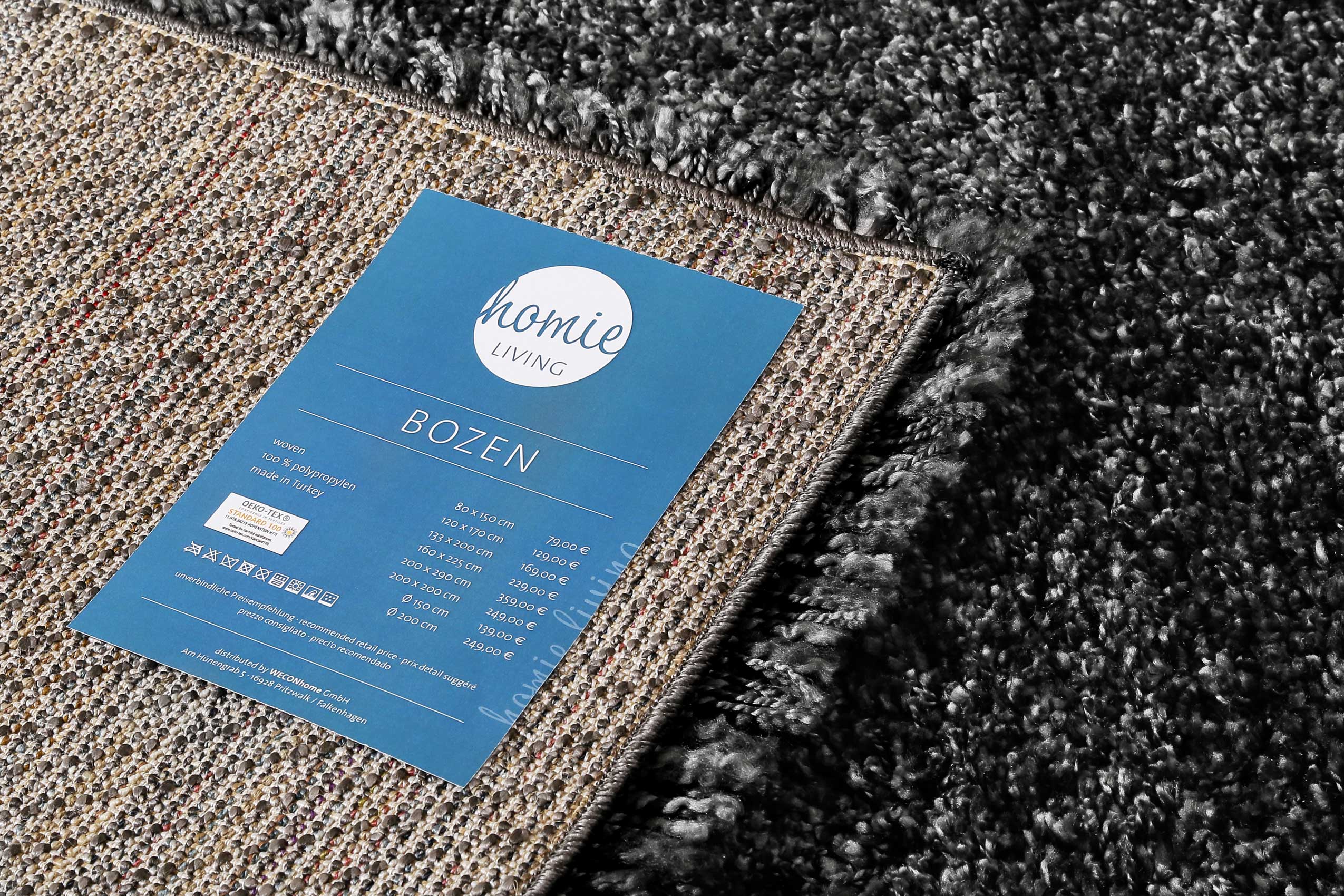 Teppich Dunkelgrau meliert Hochflor » Bozen « Homie Living - Ansicht 4