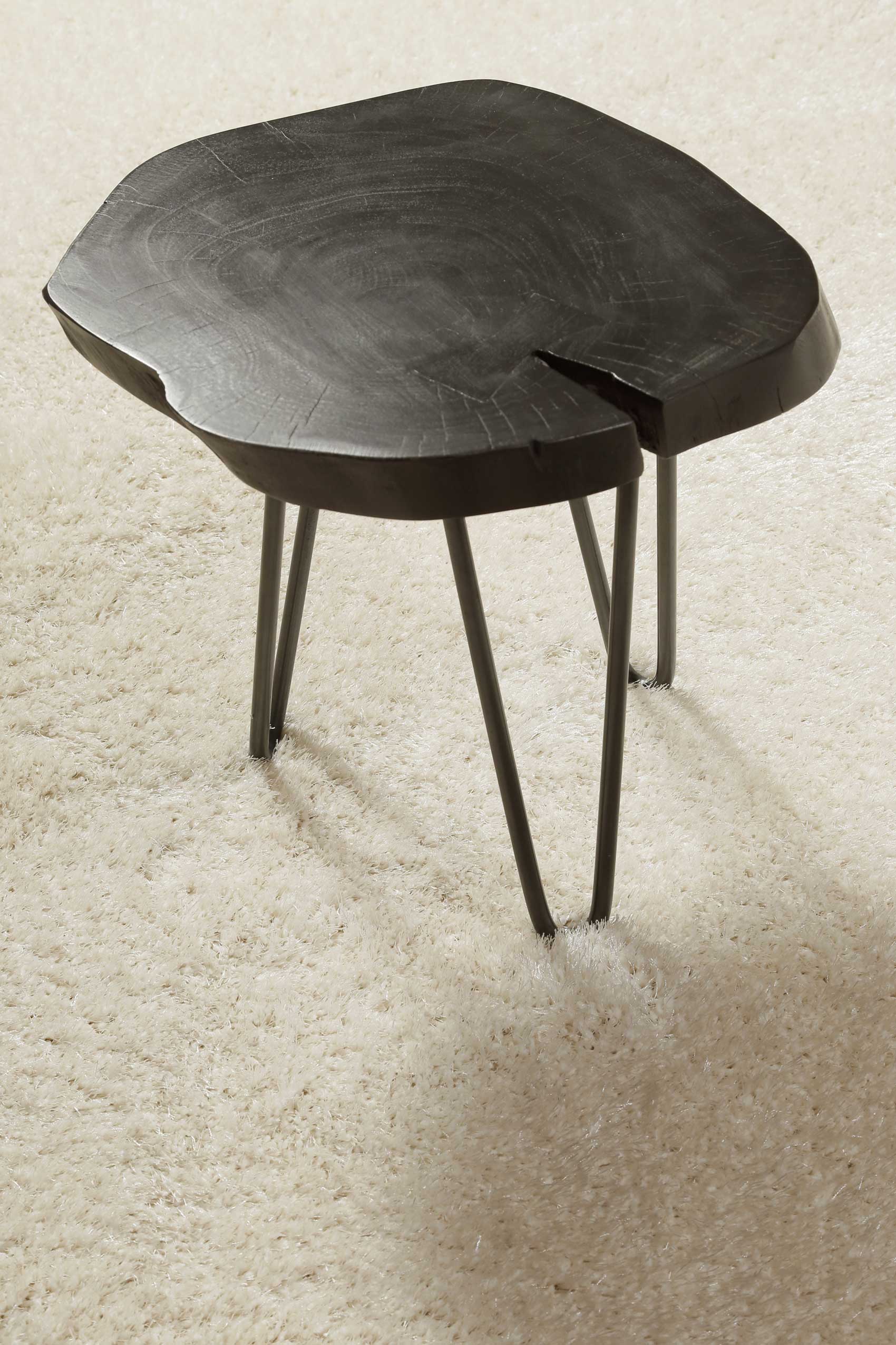 Teppich Creme Weiß Hochflor 