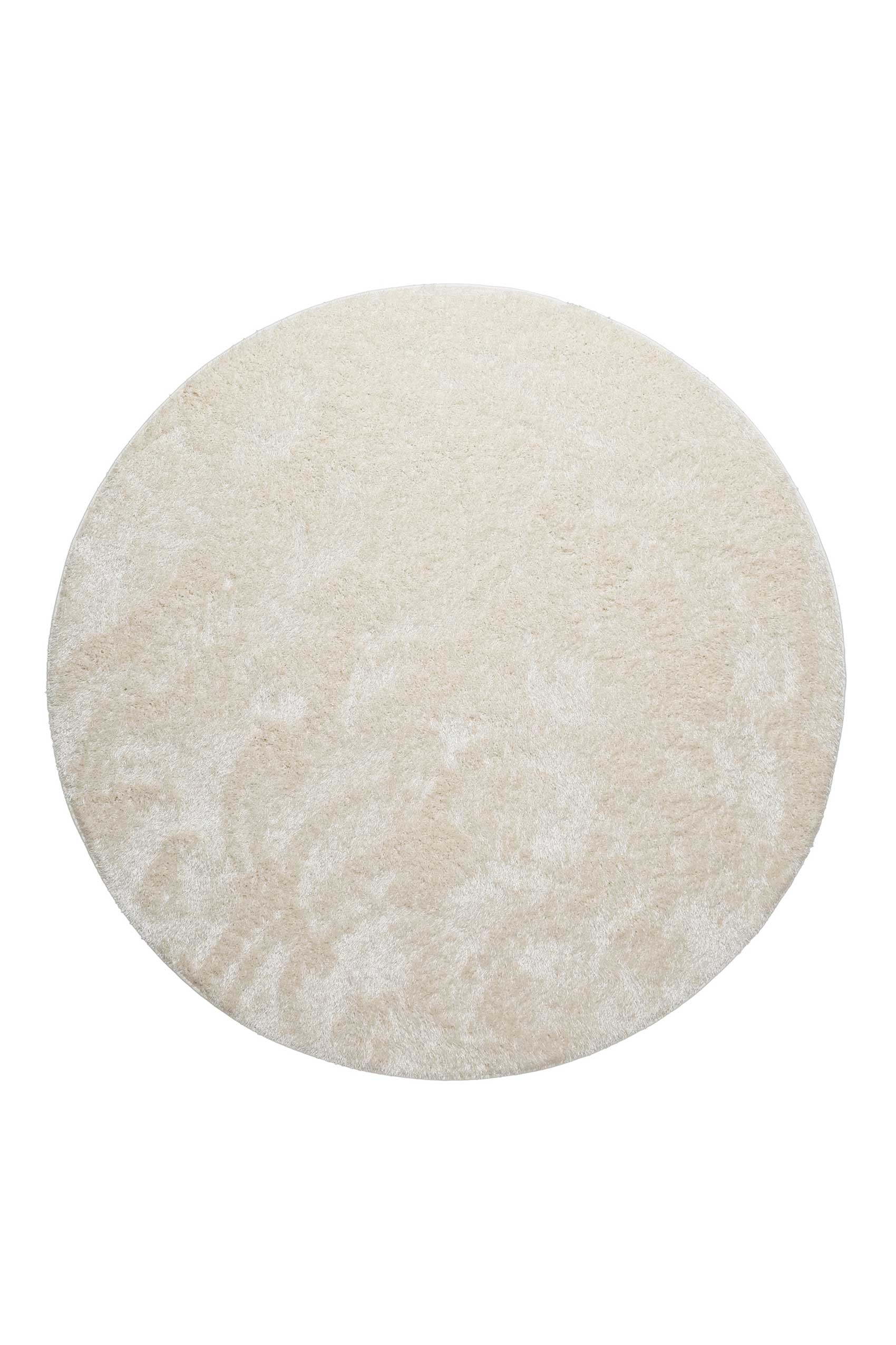 Teppich Rund Creme Weiß Hochflor 