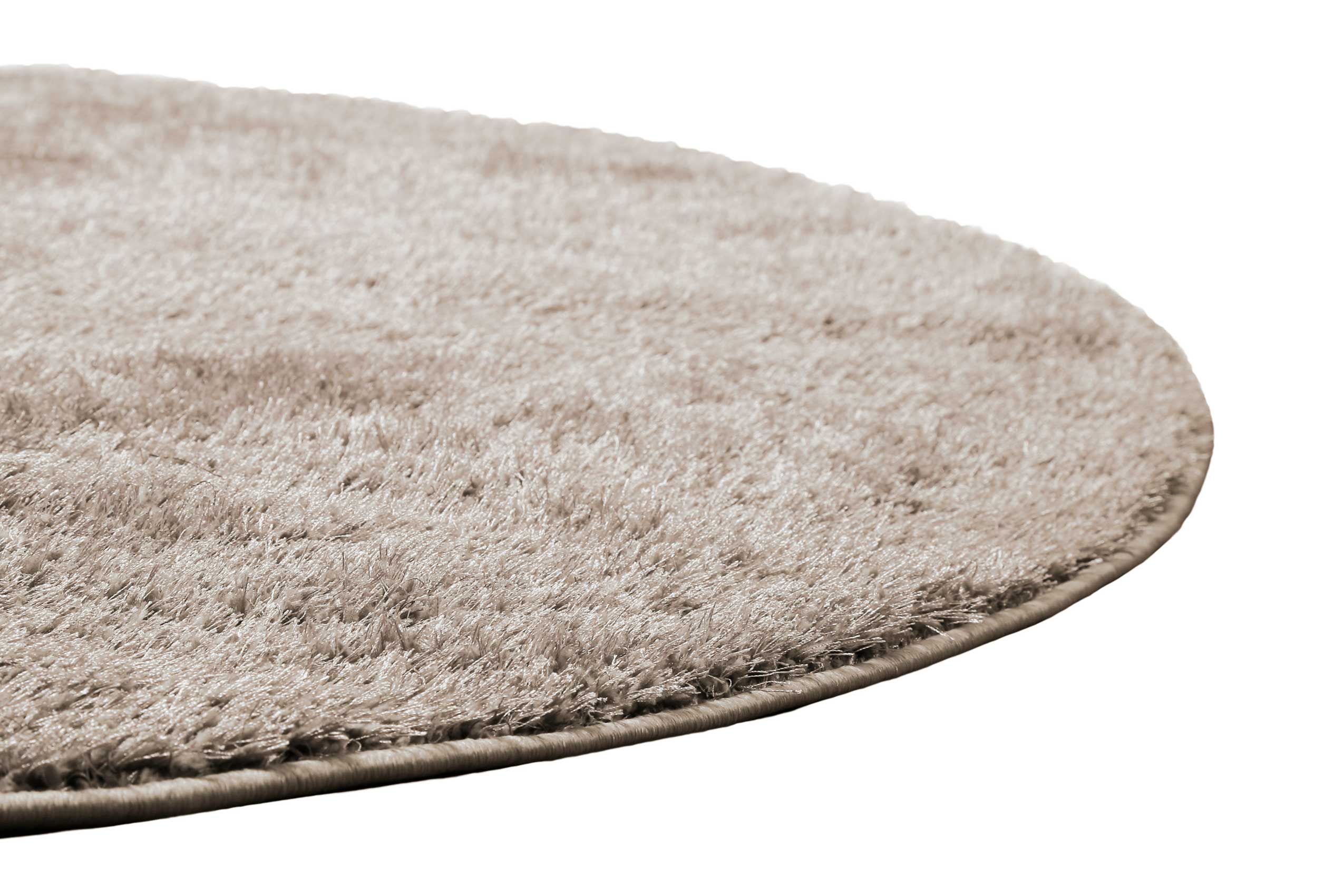 Teppich Rund Sand Hochflor 