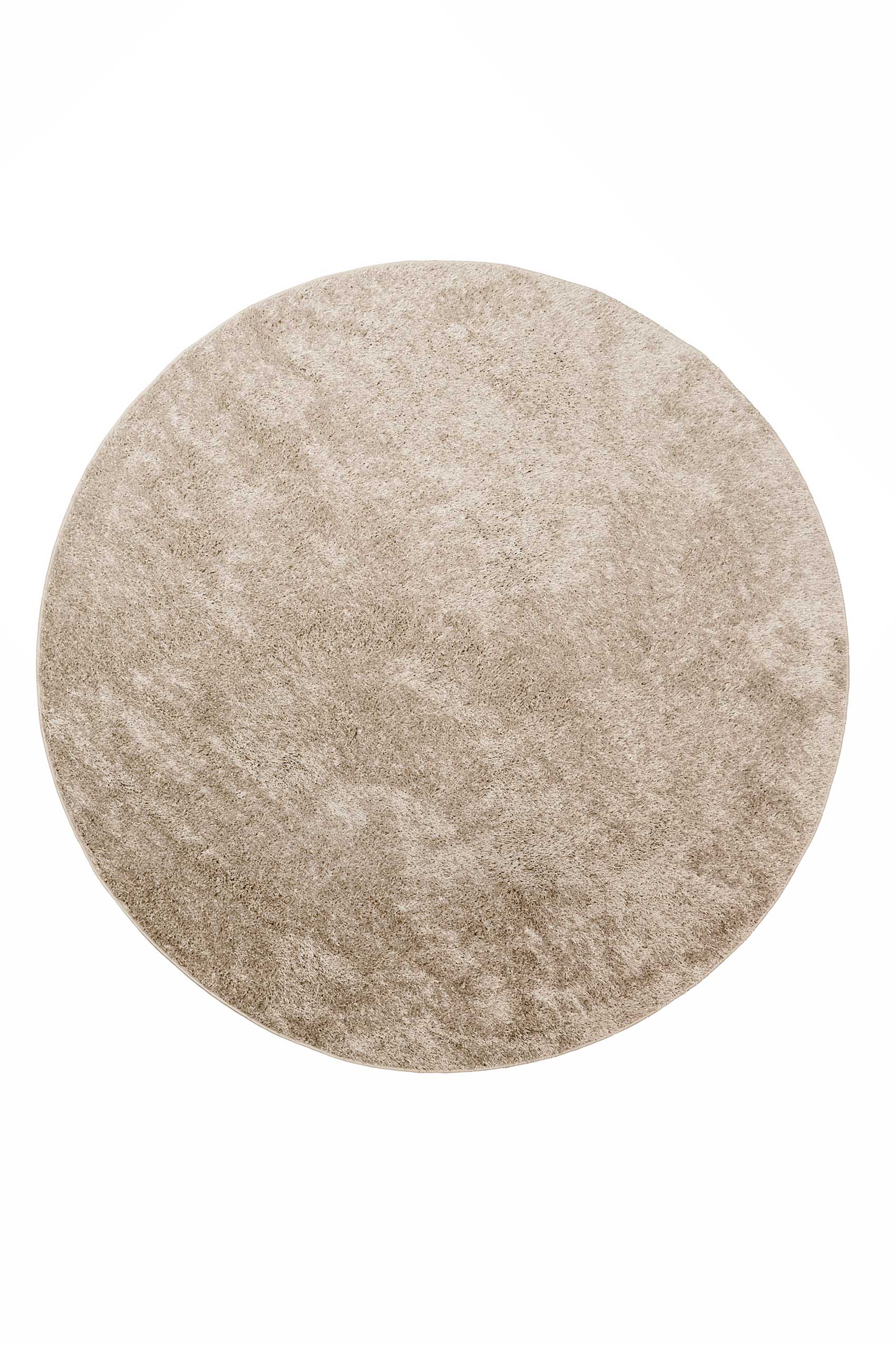 Teppich Rund Sand Hochflor 