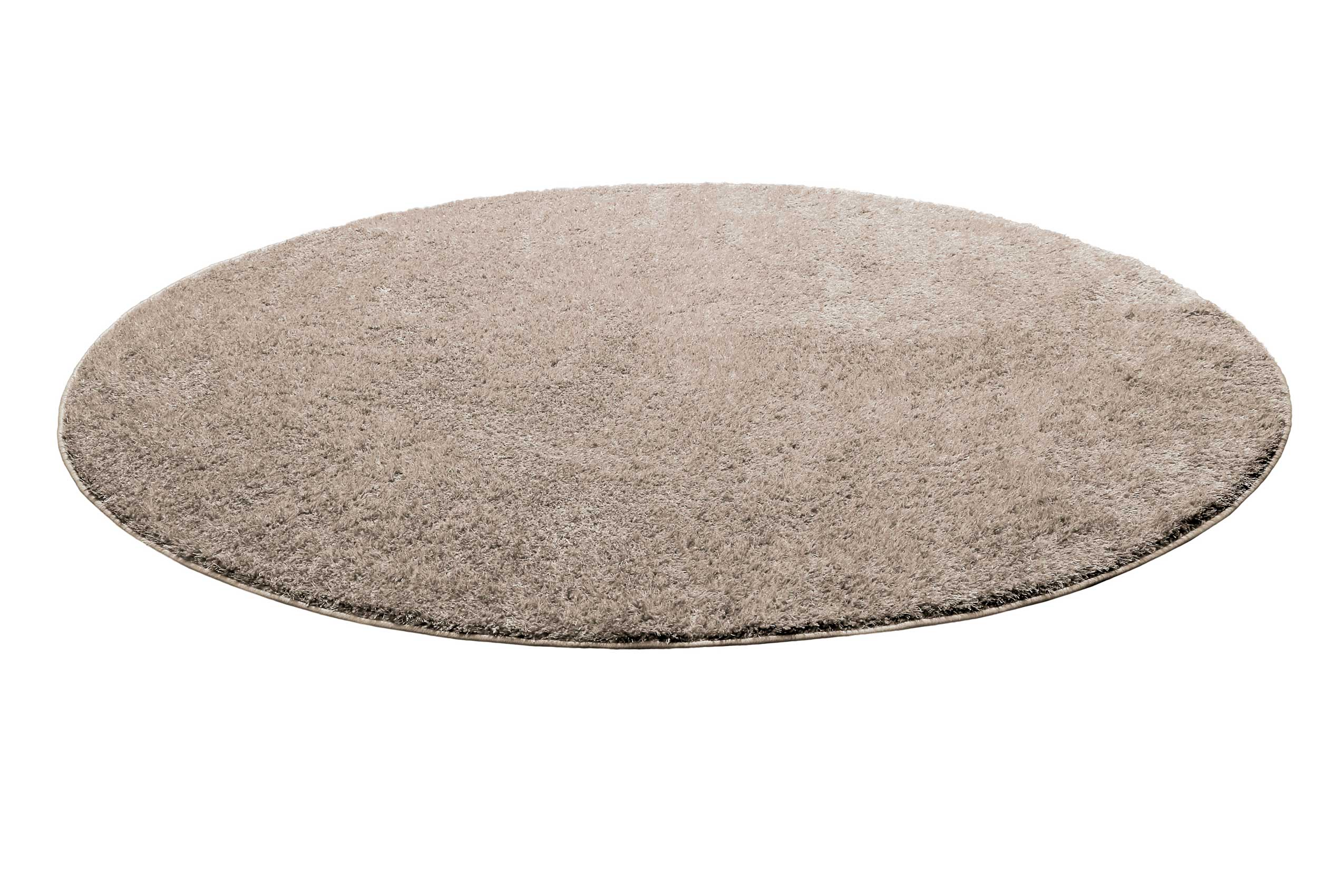 Teppich Rund Sand Hochflor 