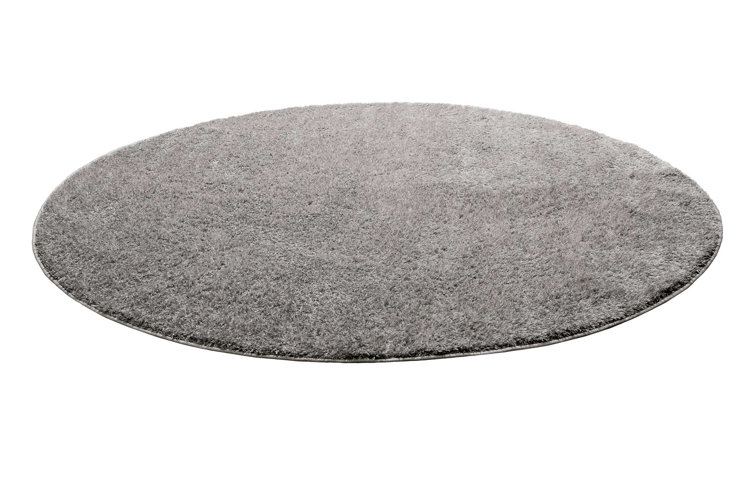 Teppich Rund Hellgrau Hochflor 