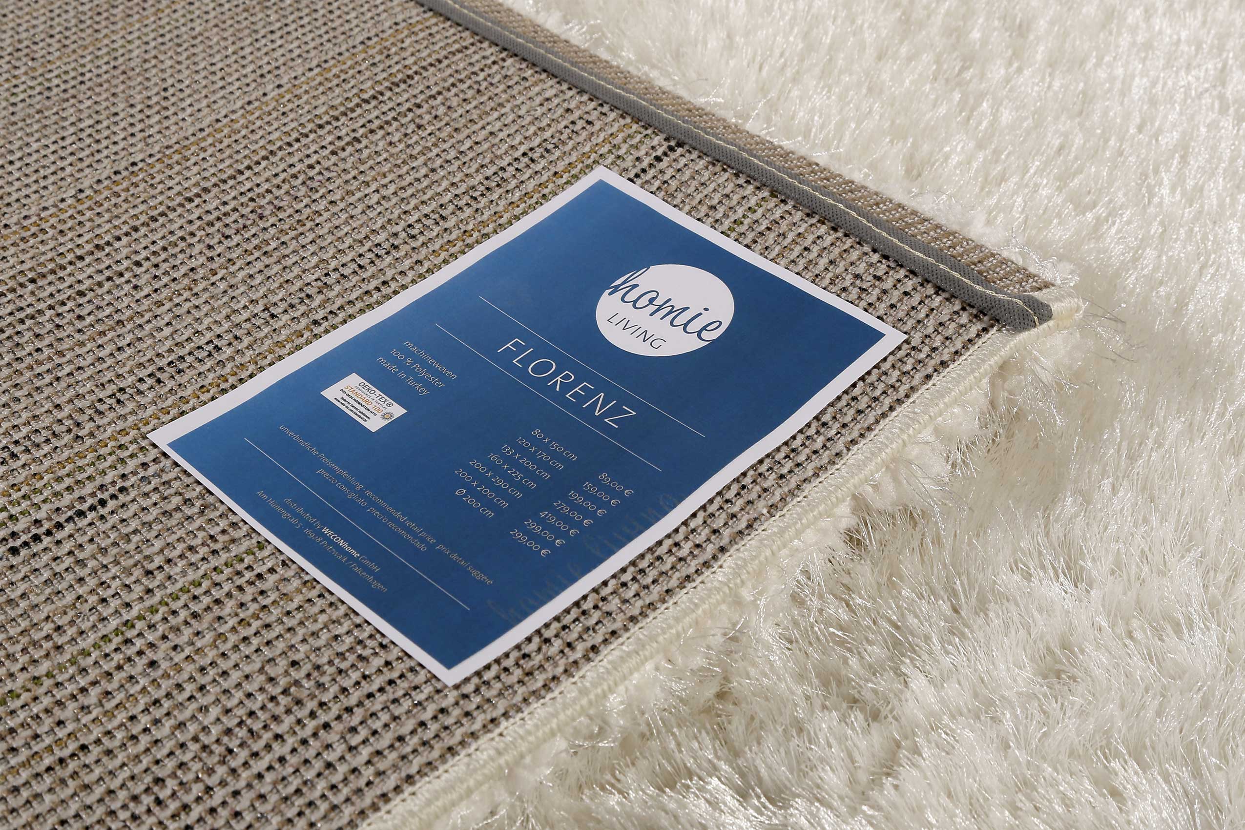Teppich Weiß Hochflor » Florenz « Homie Living - Ansicht 5