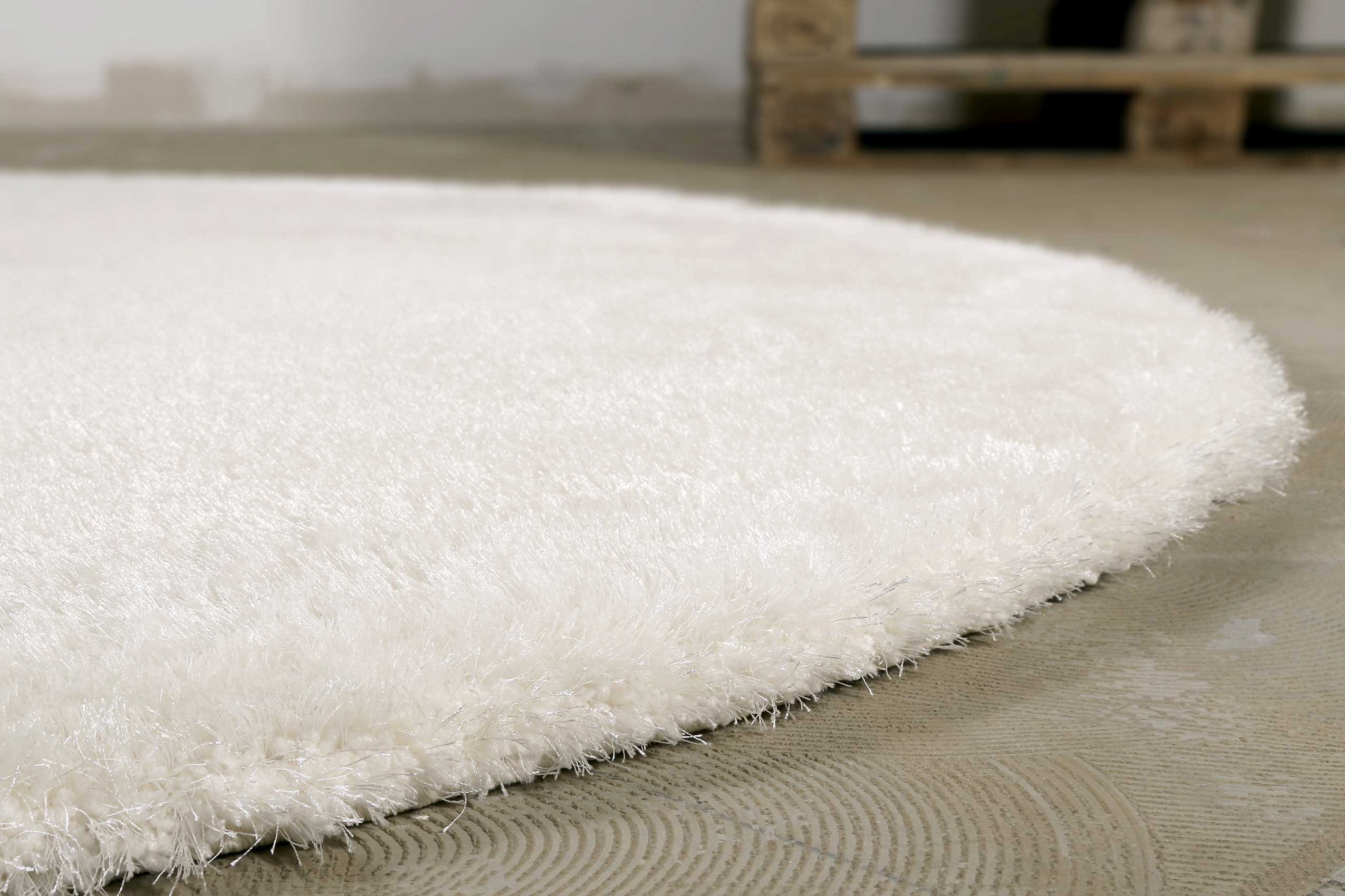 Teppich Rund Weiß Hochflor » Florenz « Homie Living - Ansicht 2