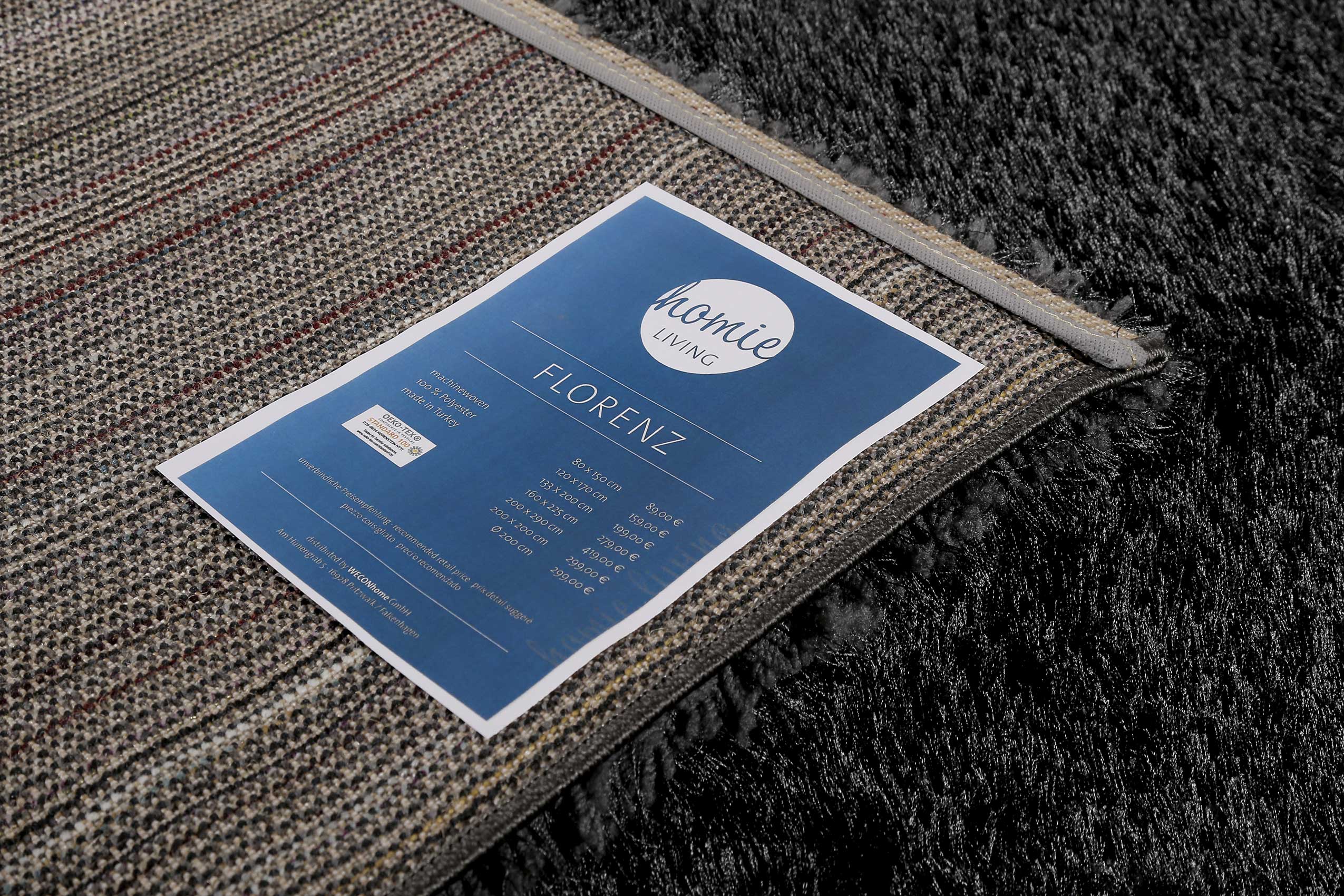 Teppich Anthrazit Hochflor » Florenz « Homie Living - Ansicht 5