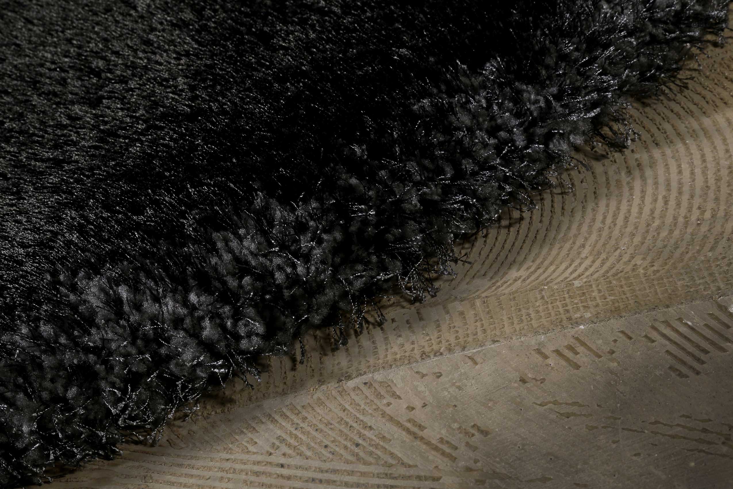 Teppich Rund Anthrazit Hochflor » Florenz « Homie Living - Ansicht 3