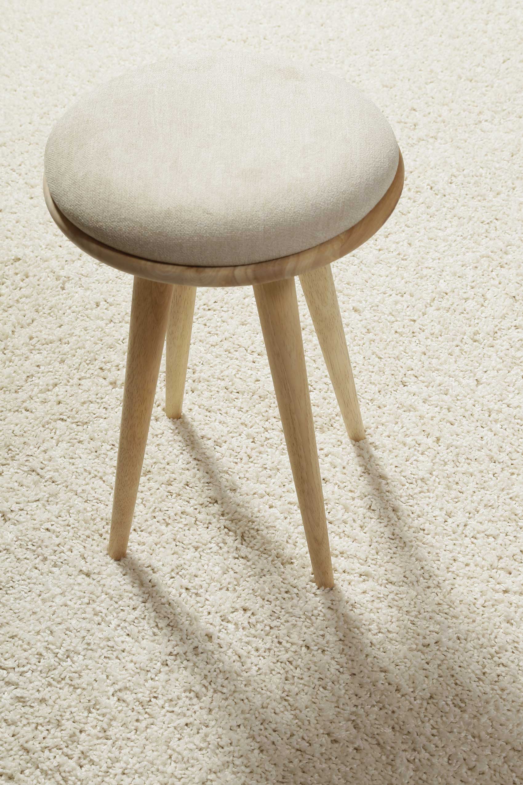 Teppich Creme Weiß Hochflor 