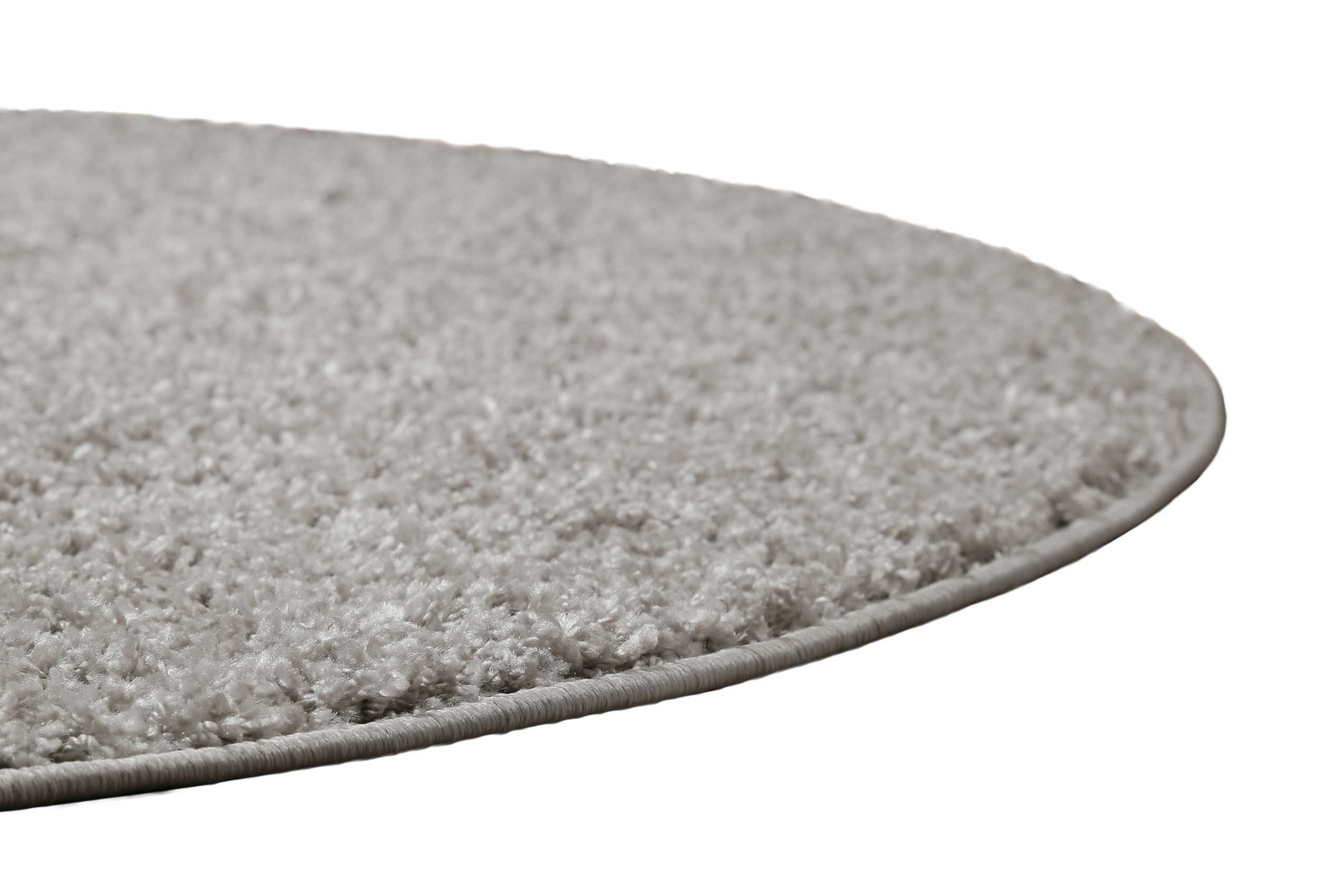 Teppich Rund Hellgrau Hochflor 