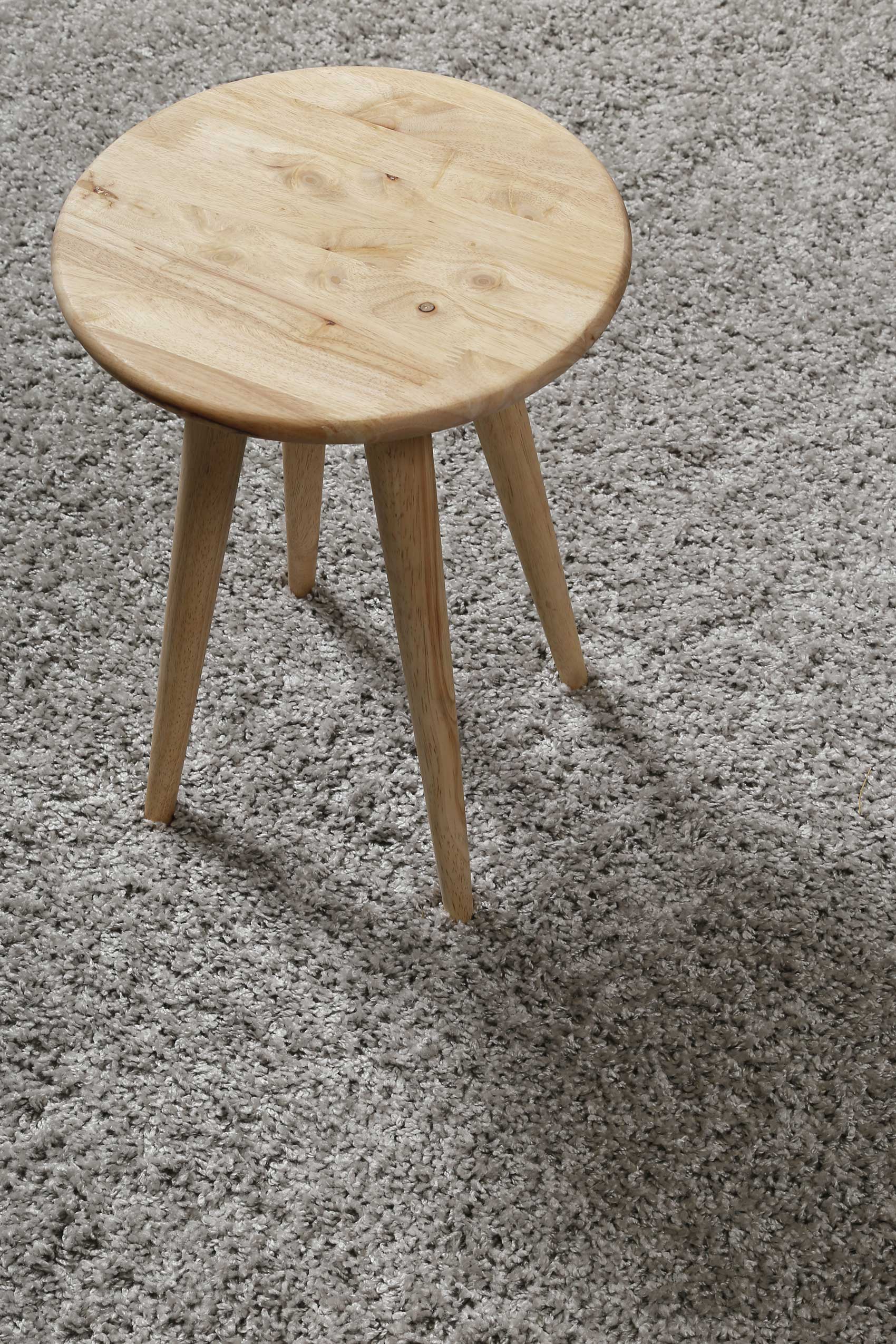 Teppich Rund Hellgrau Hochflor 