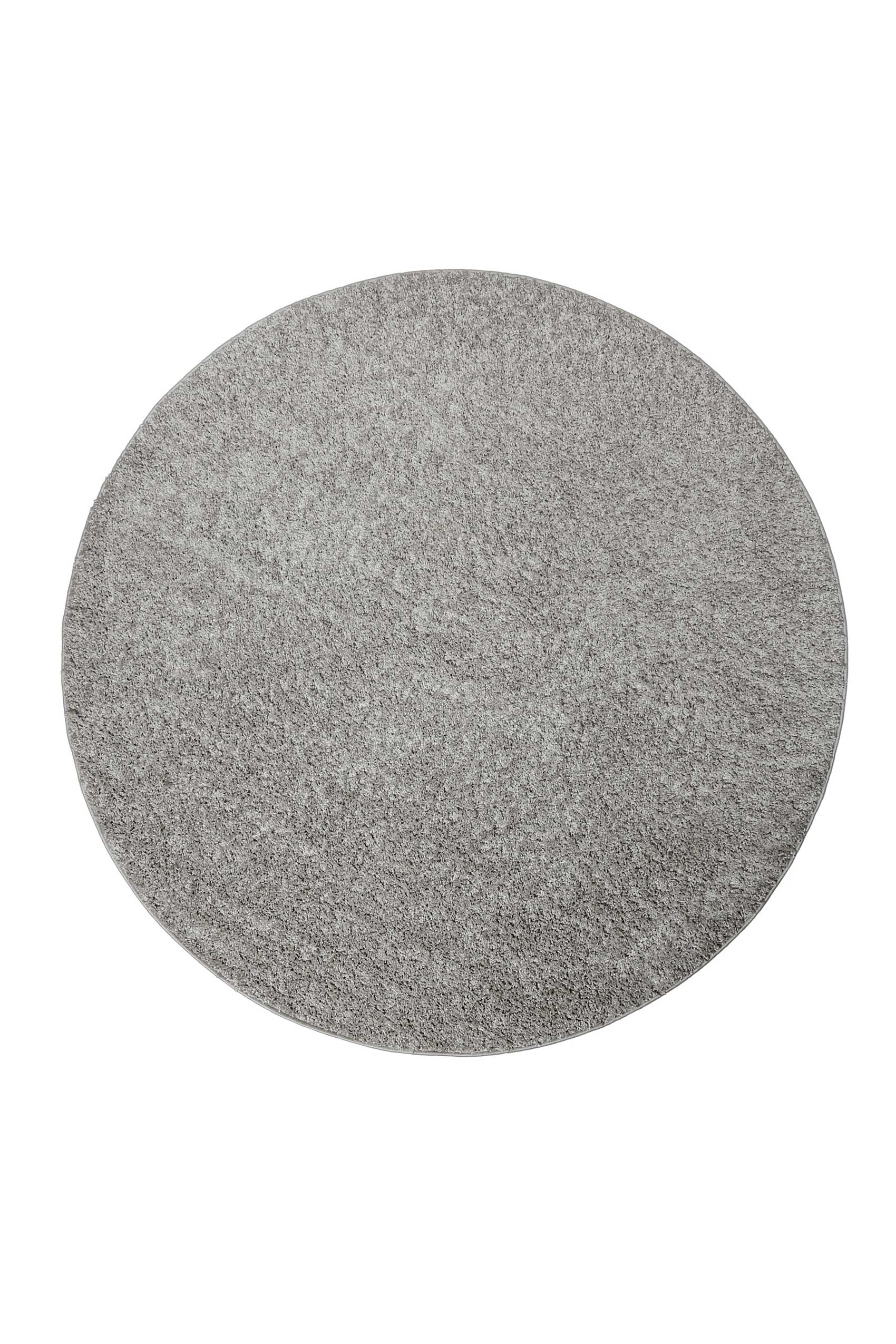 Teppich Rund Hellgrau Hochflor 