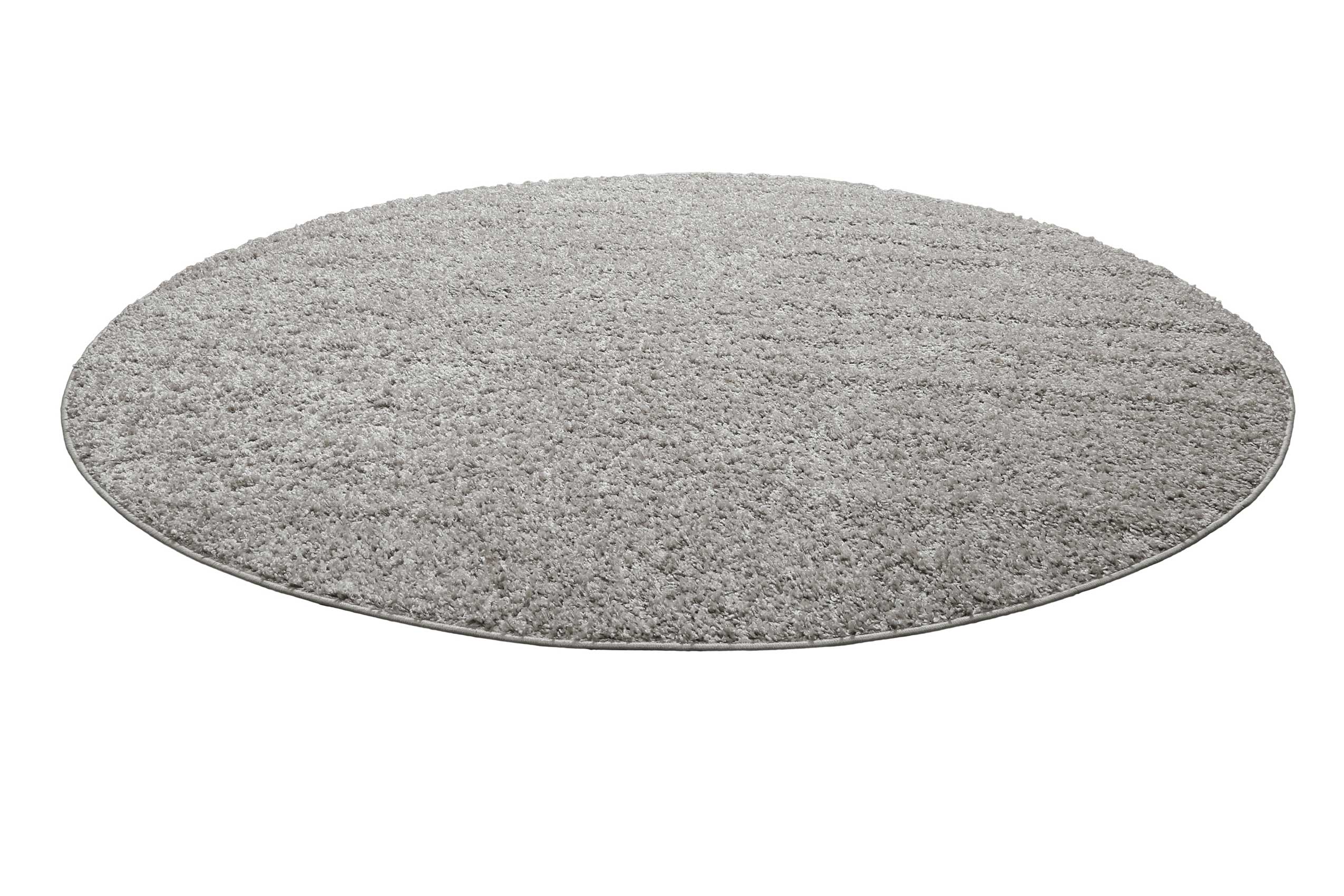Teppich Rund Hellgrau Hochflor 