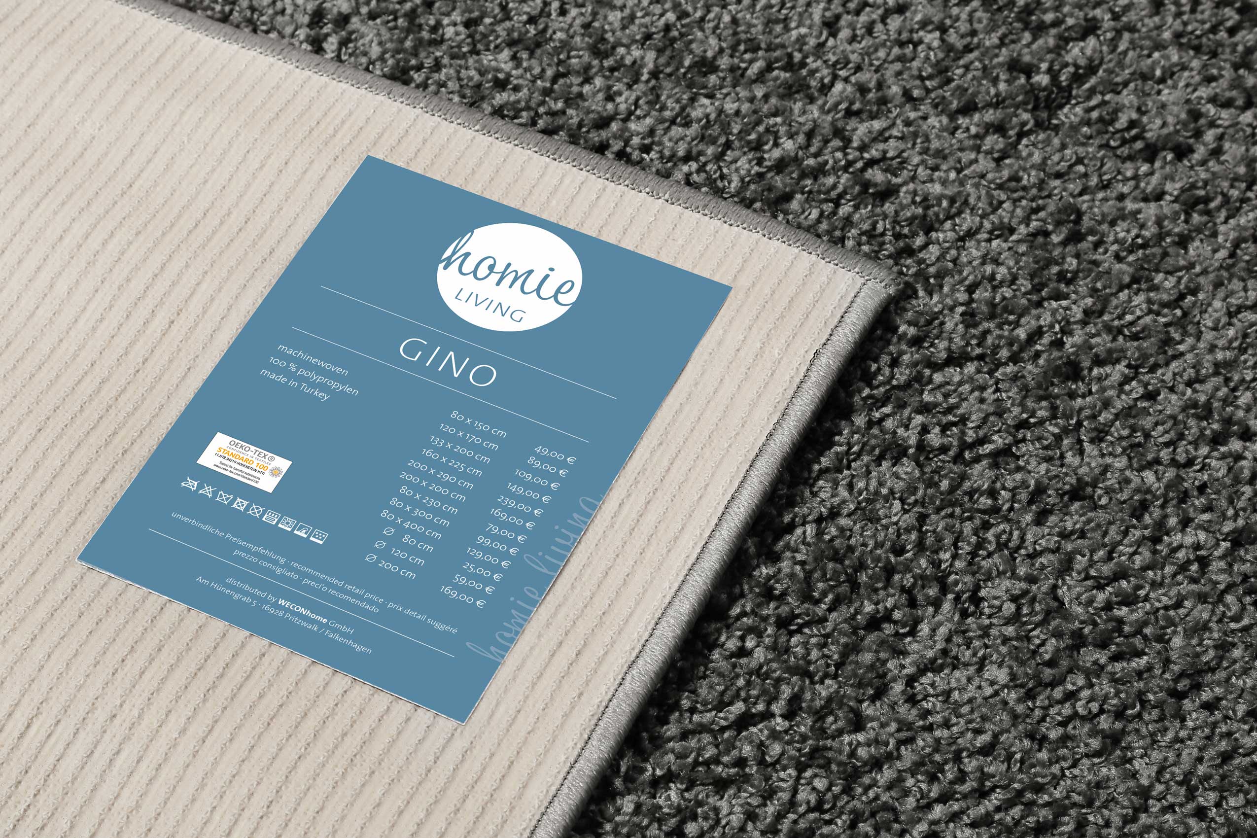 Teppich Anthrazit Hochflor » Gino « Homie Living - Ansicht 5