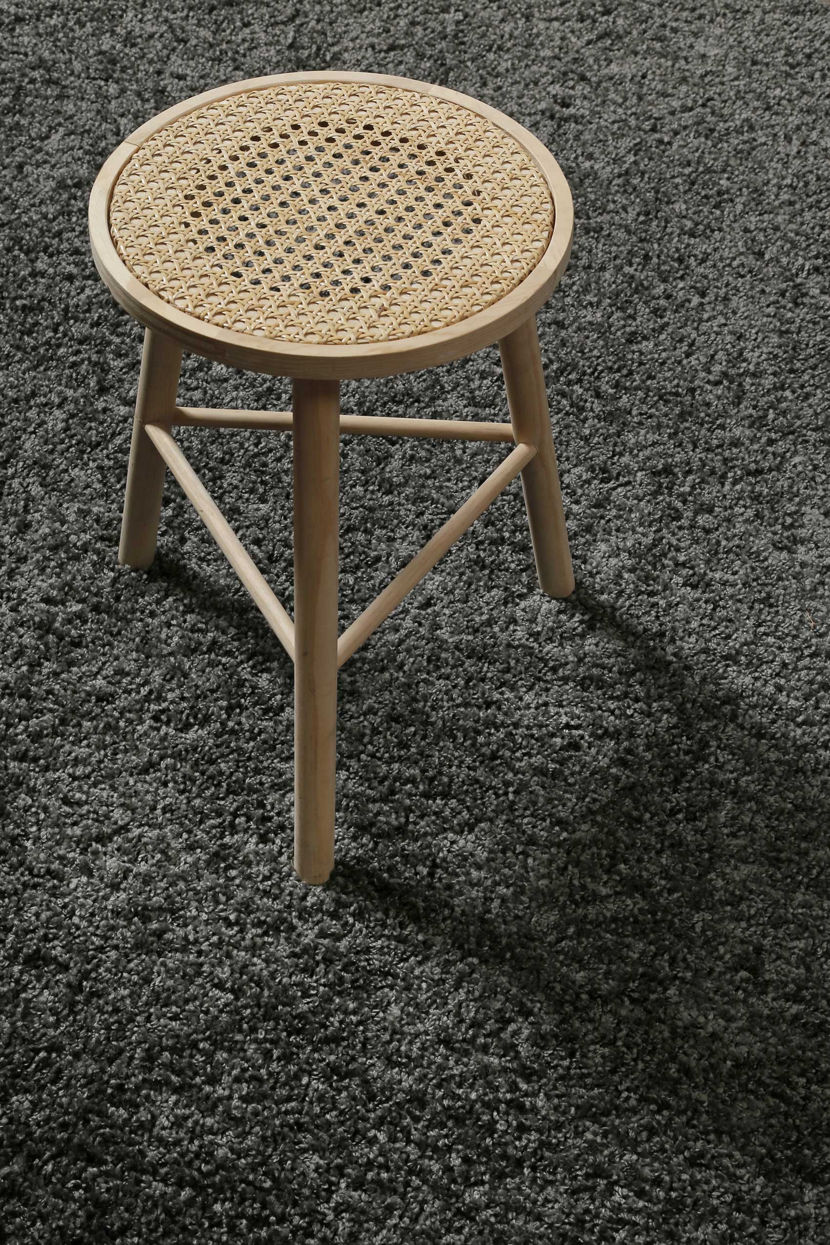 Teppich Rund Anthrazit Hochflor 