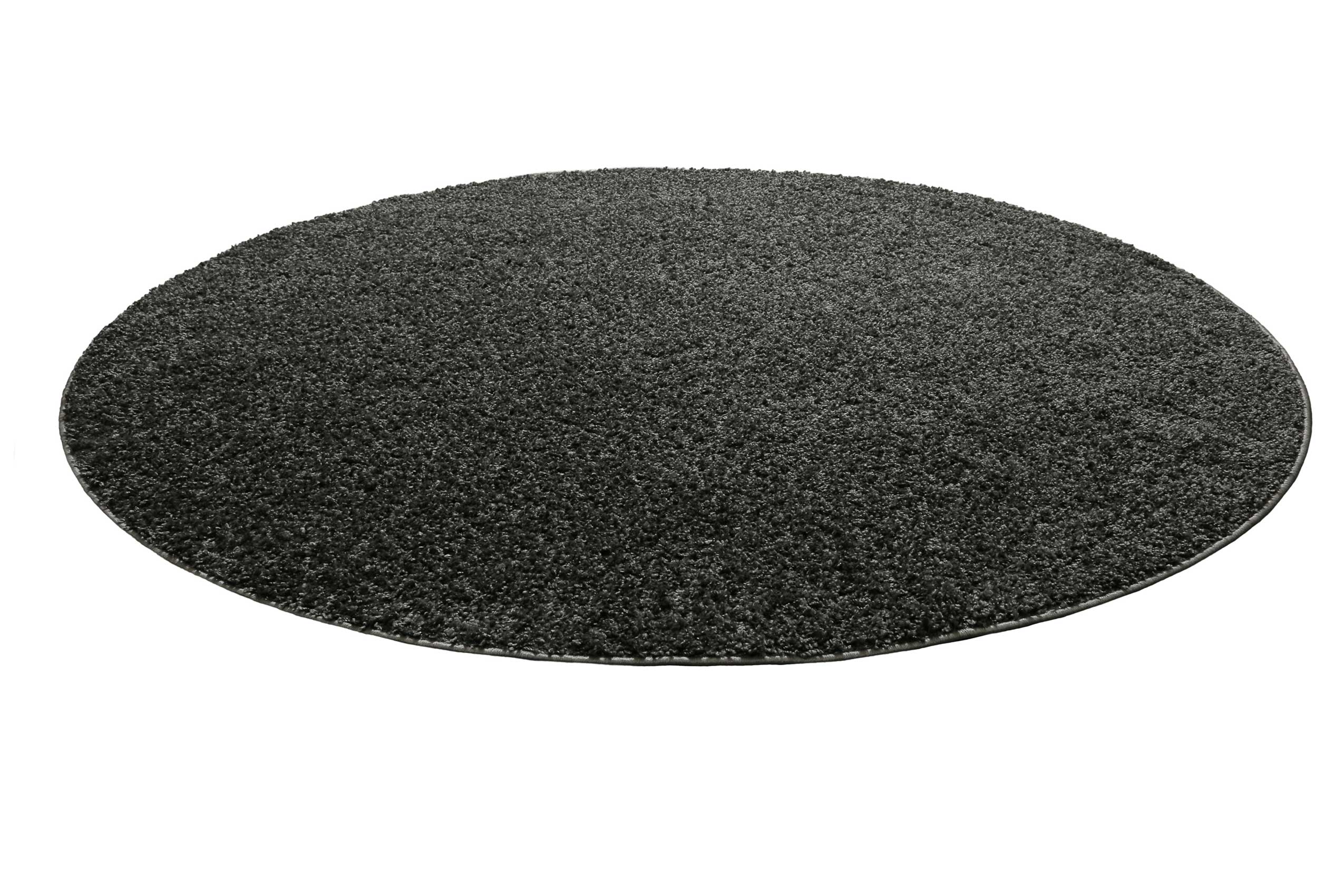 Teppich Rund Anthrazit Hochflor 