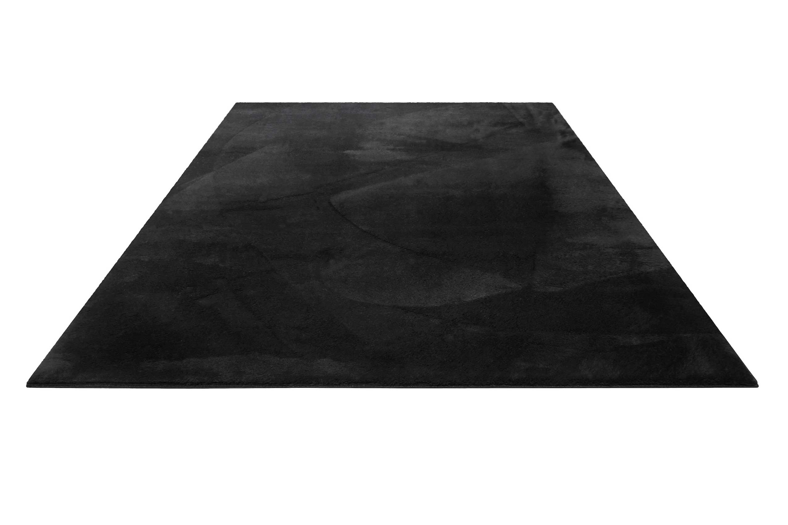 Kurzflor-Teppich Schwarz soft & weich 