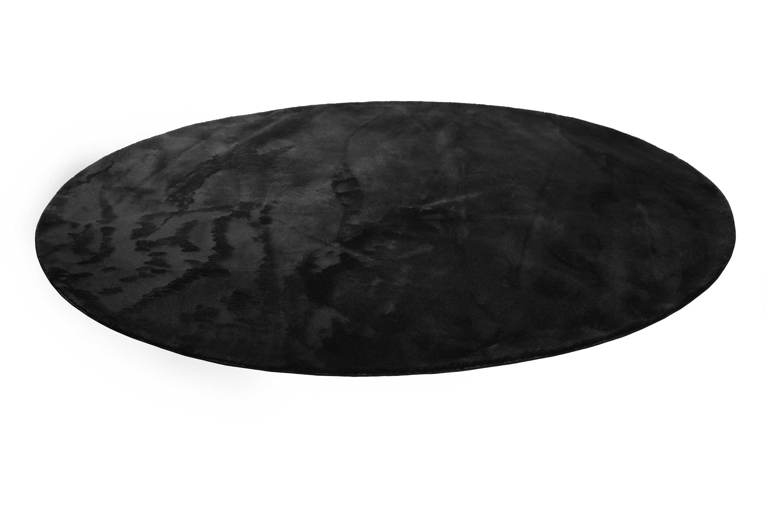 Teppich Rund Schwarz soft & weich 