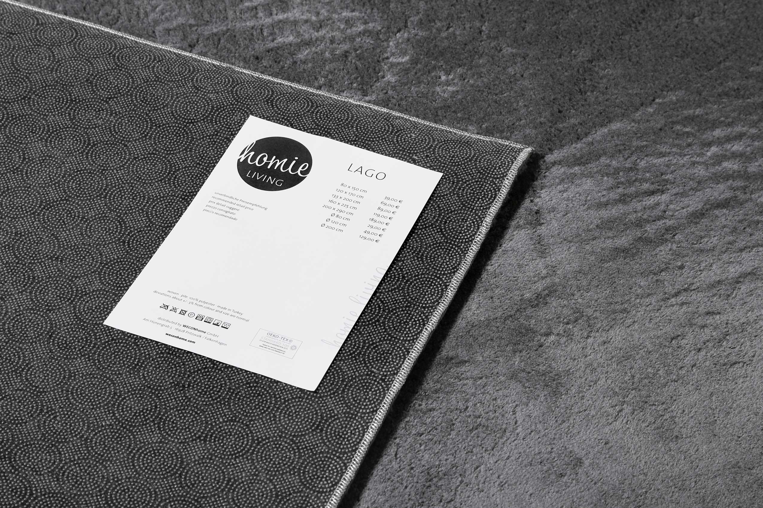 Teppich Anthrazit soft & weich » Lago « Homie Living - Ansicht 4