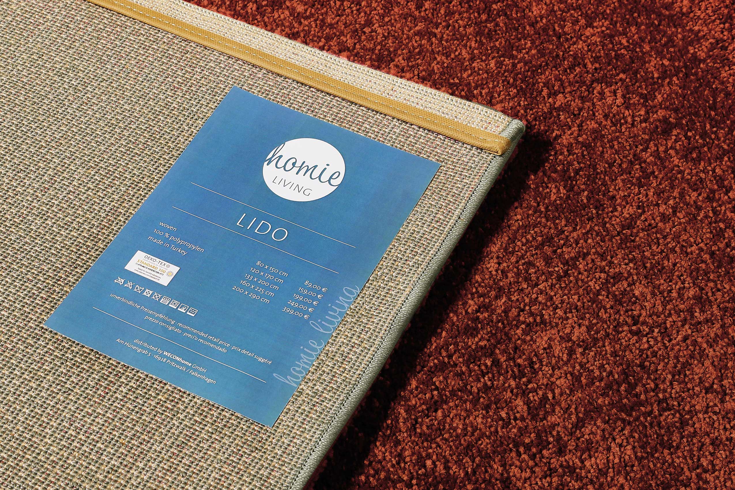 Teppich Terracotta Kurzflor » Lido « Homie Living - Ansicht 4