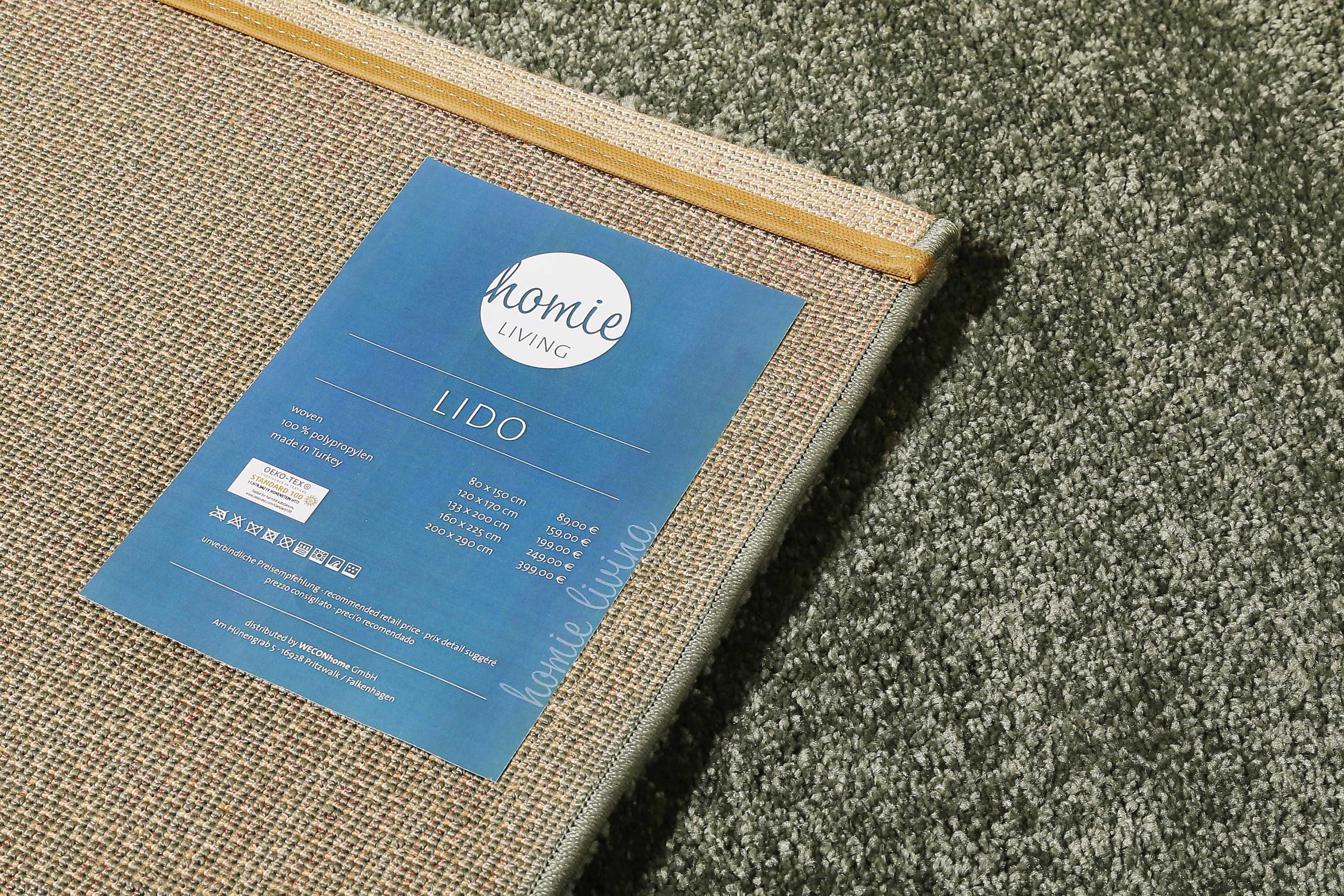 Teppich Salbeigrün Kurzflor » Lido « Homie Living - Ansicht 4