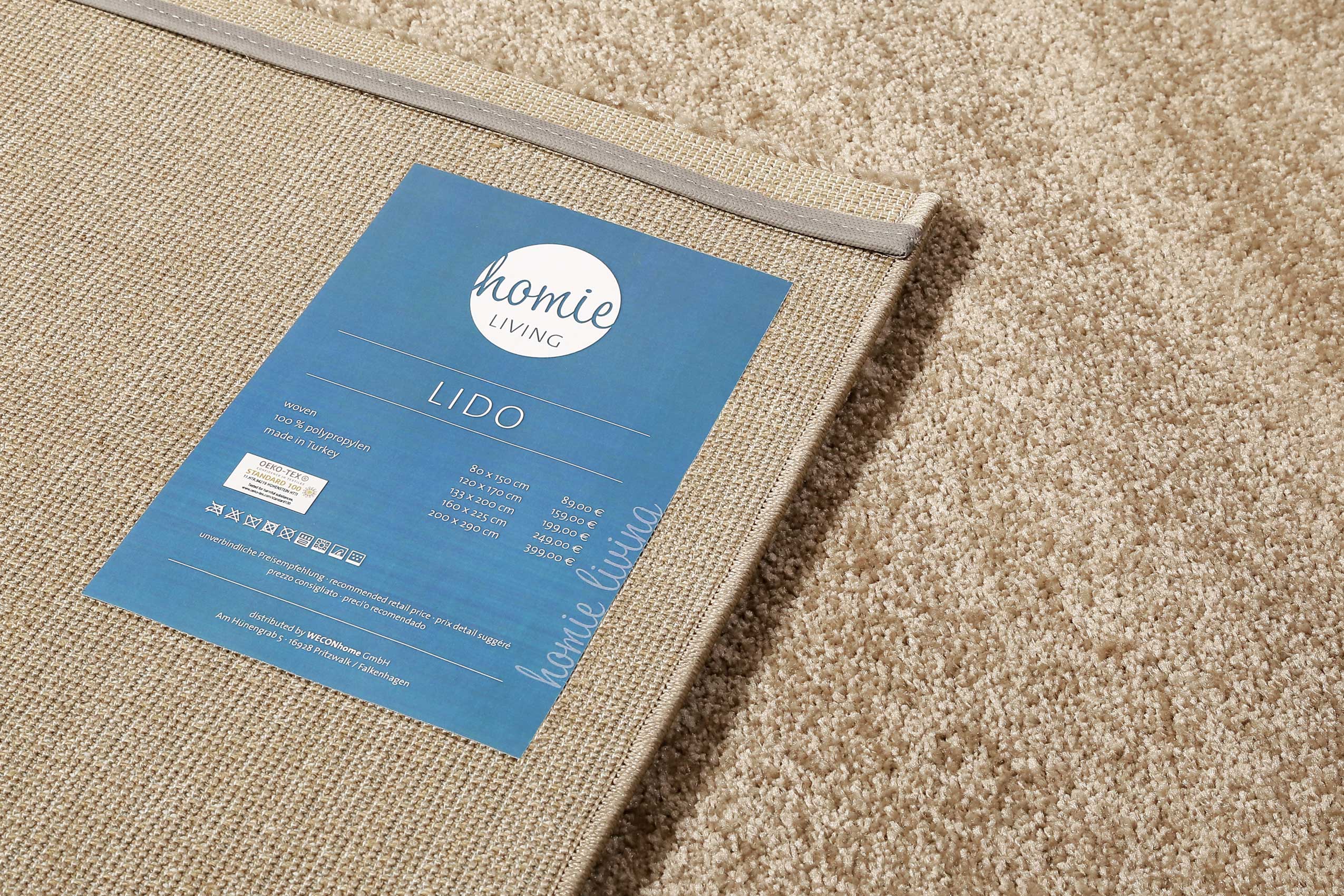 Teppich Sand Beige Kurzflor » Lido « Homie Living - Ansicht 4