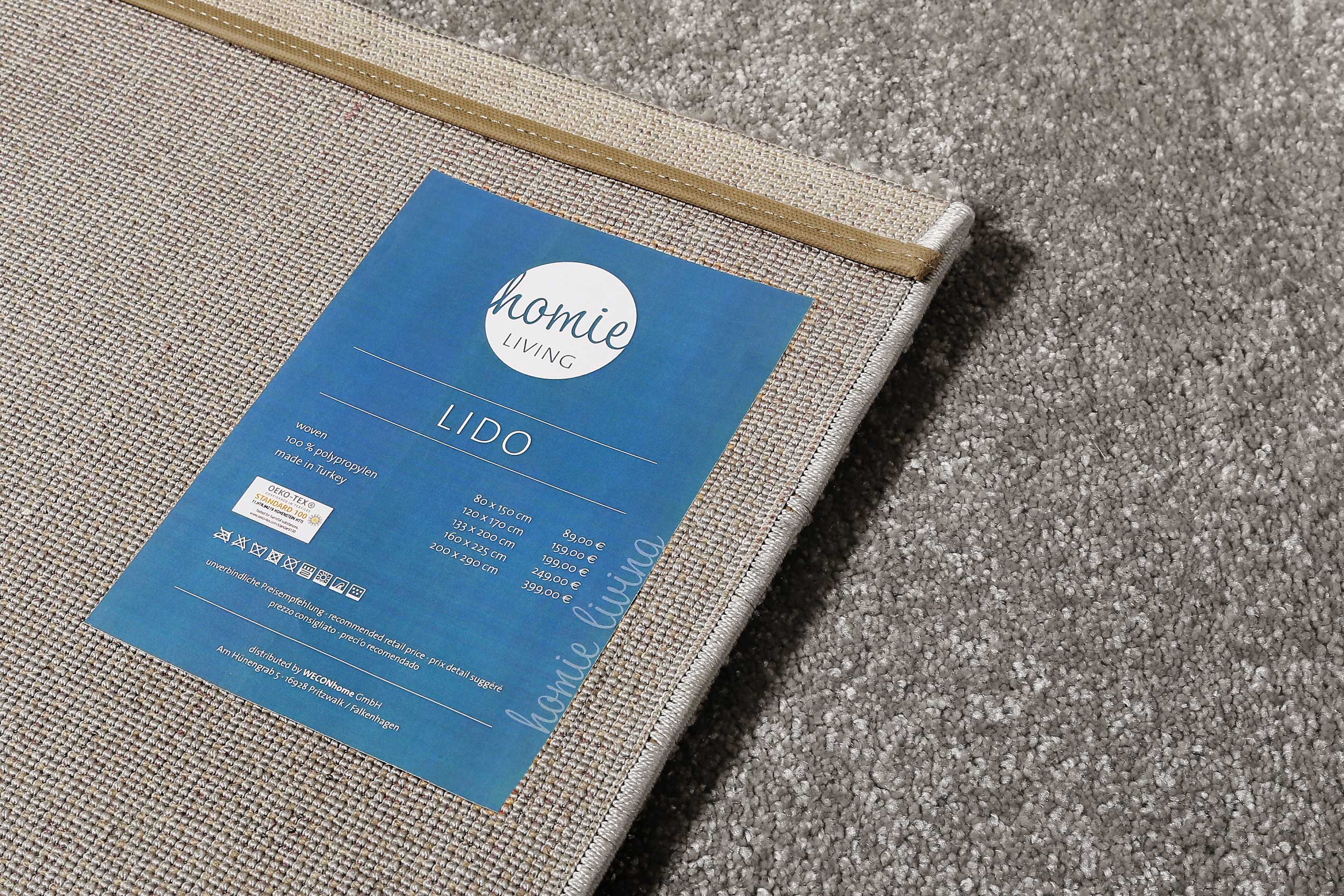 Teppich Grau Kurzflor » Lido « Homie Living - Ansicht 4