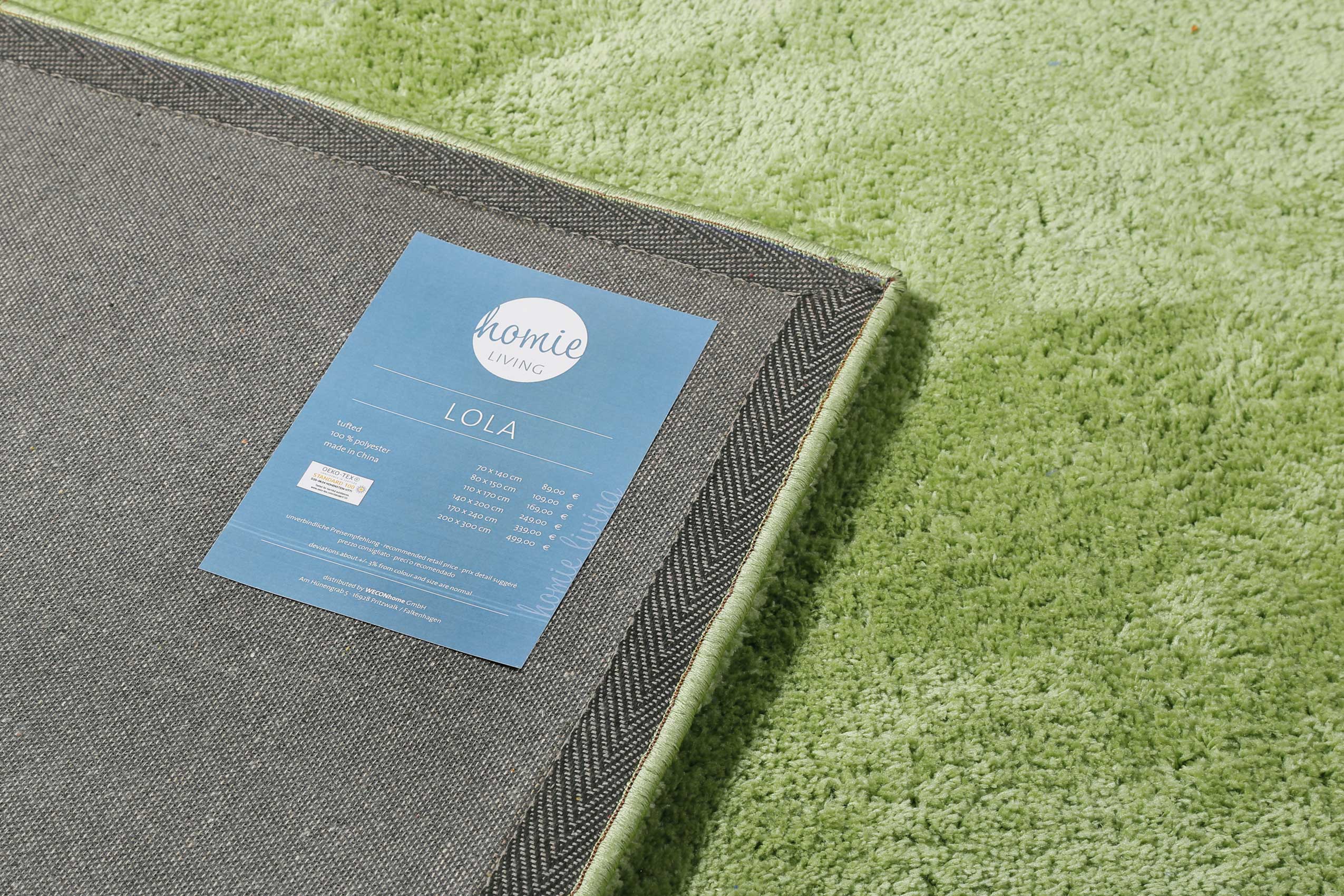 Teppich Grün Hochflor B-Ware » Lola « Homie Living - Ansicht 5