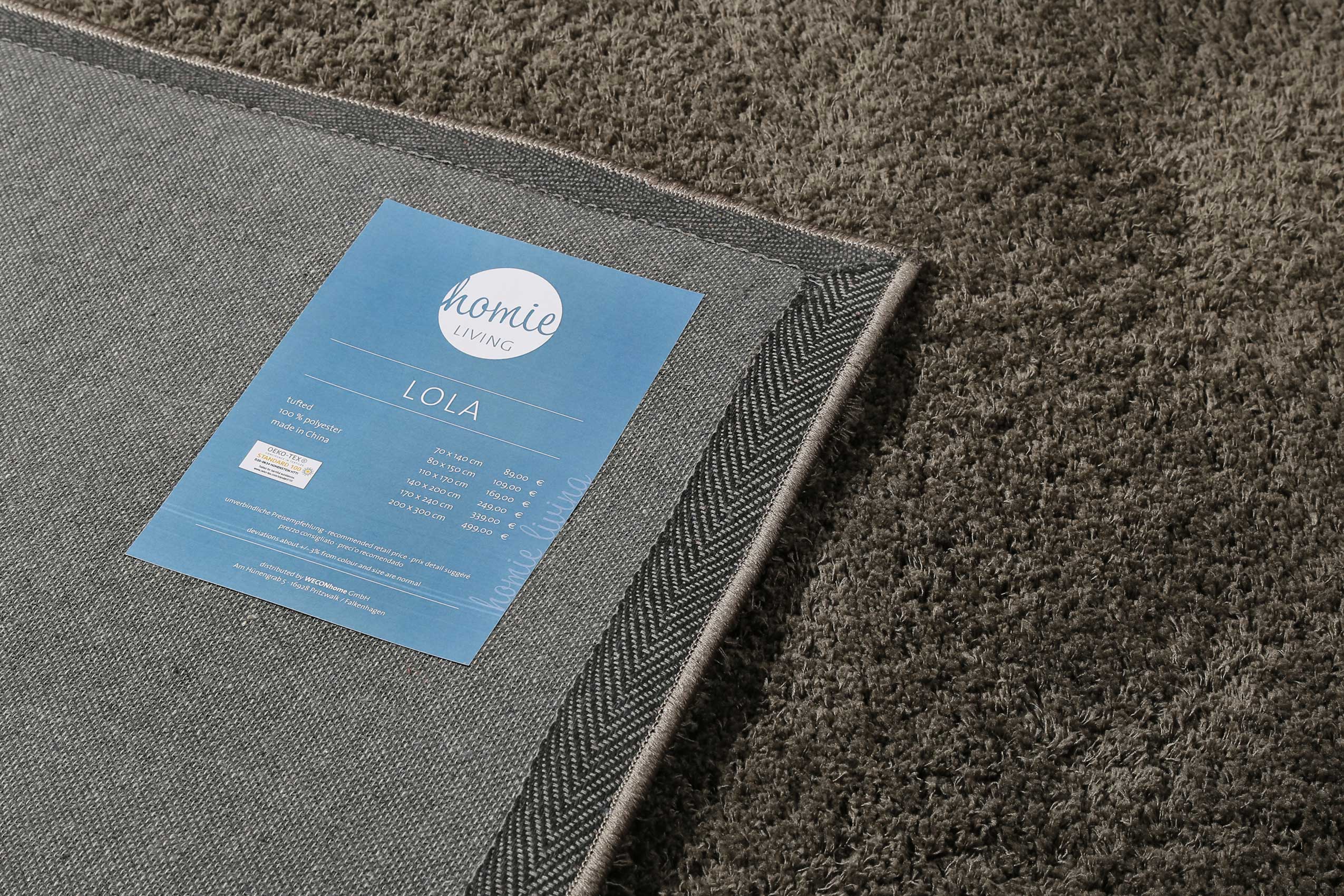 Teppich Taupe Hochflor B-Ware 