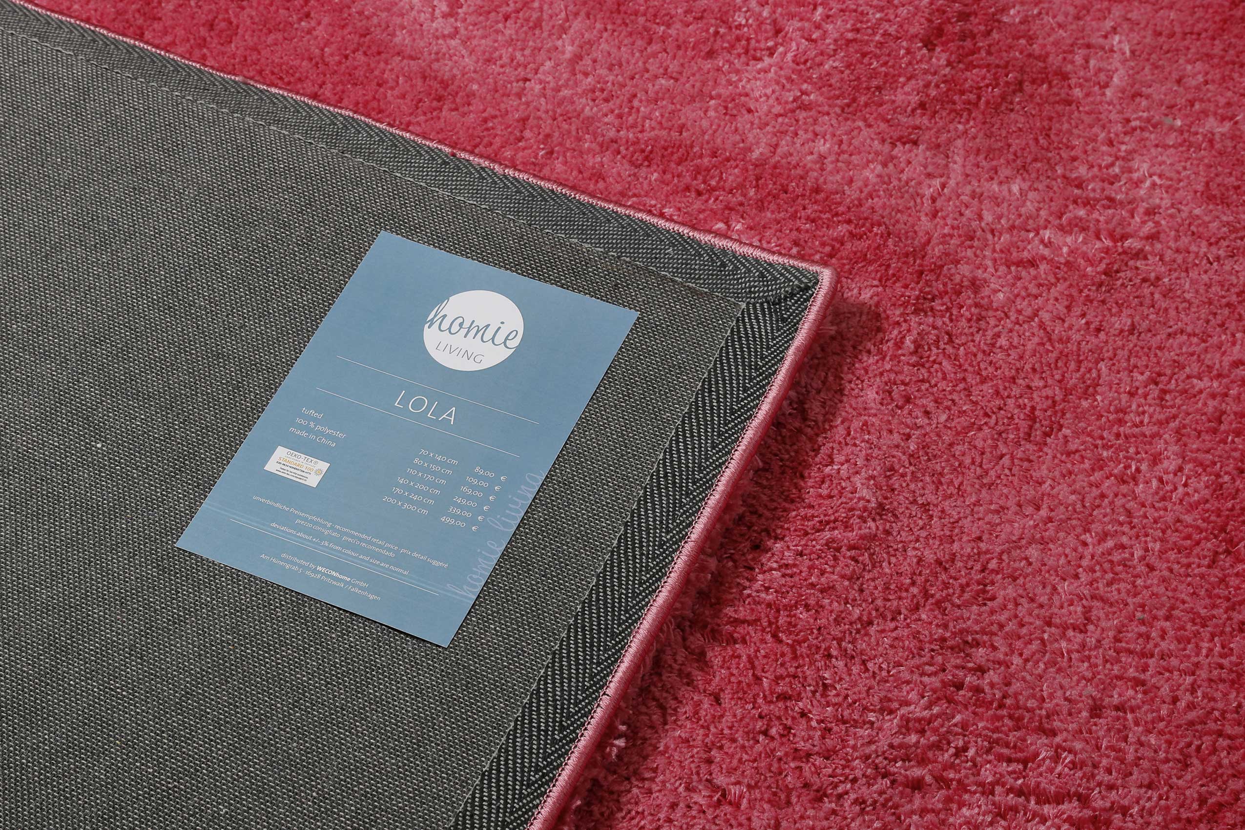 Teppich Pink Hochflor B-Ware » Lola « Homie Living - Ansicht 5