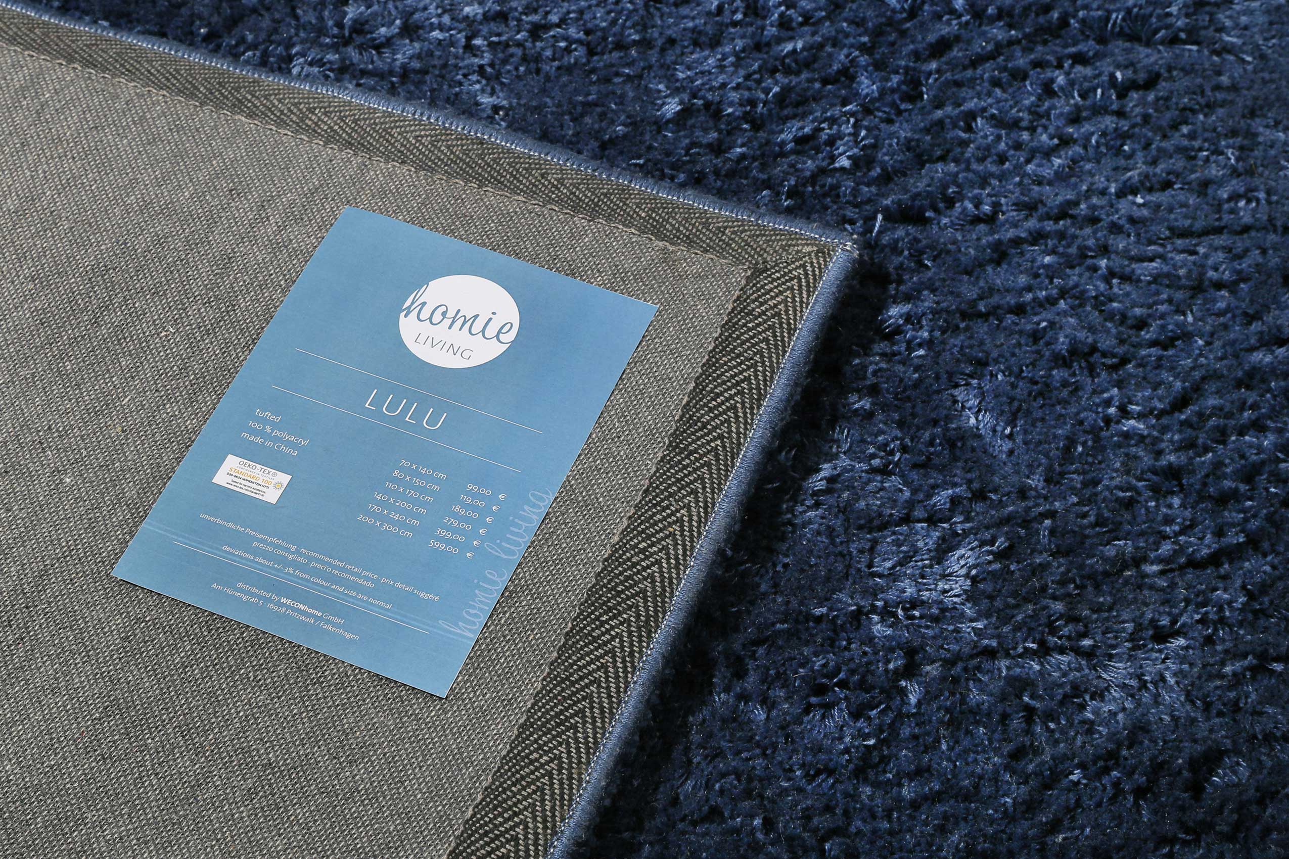 Teppich Blau Hochflor B-Ware 