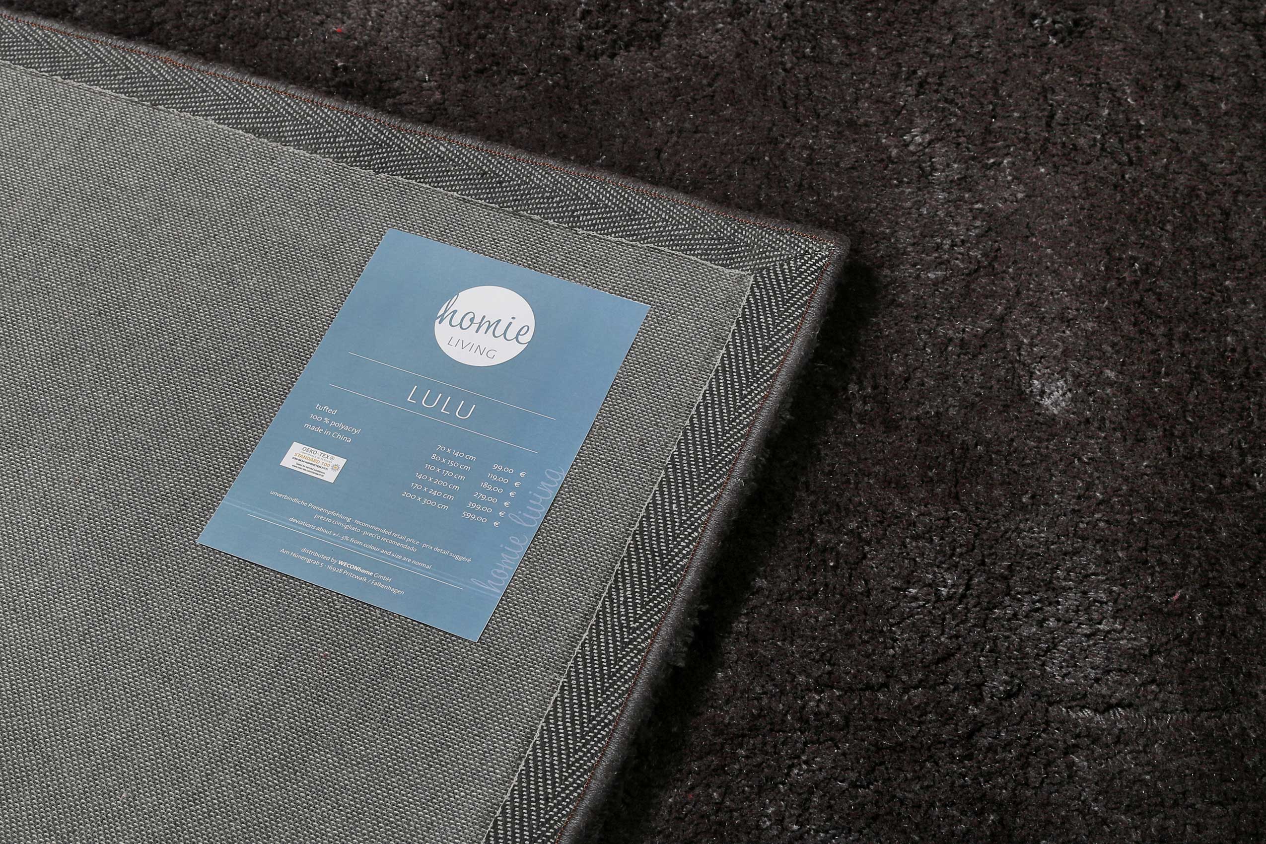 Teppich Anthrazit Hochflor B-Ware 