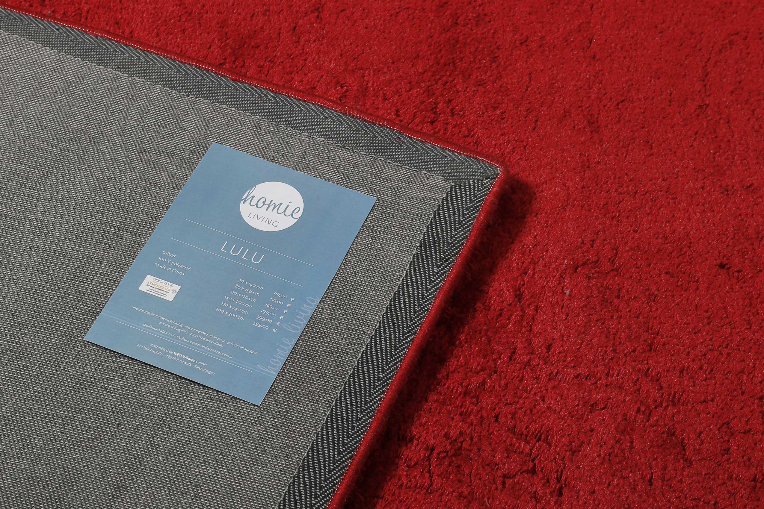 Teppich Rot Hochflor B-Ware 