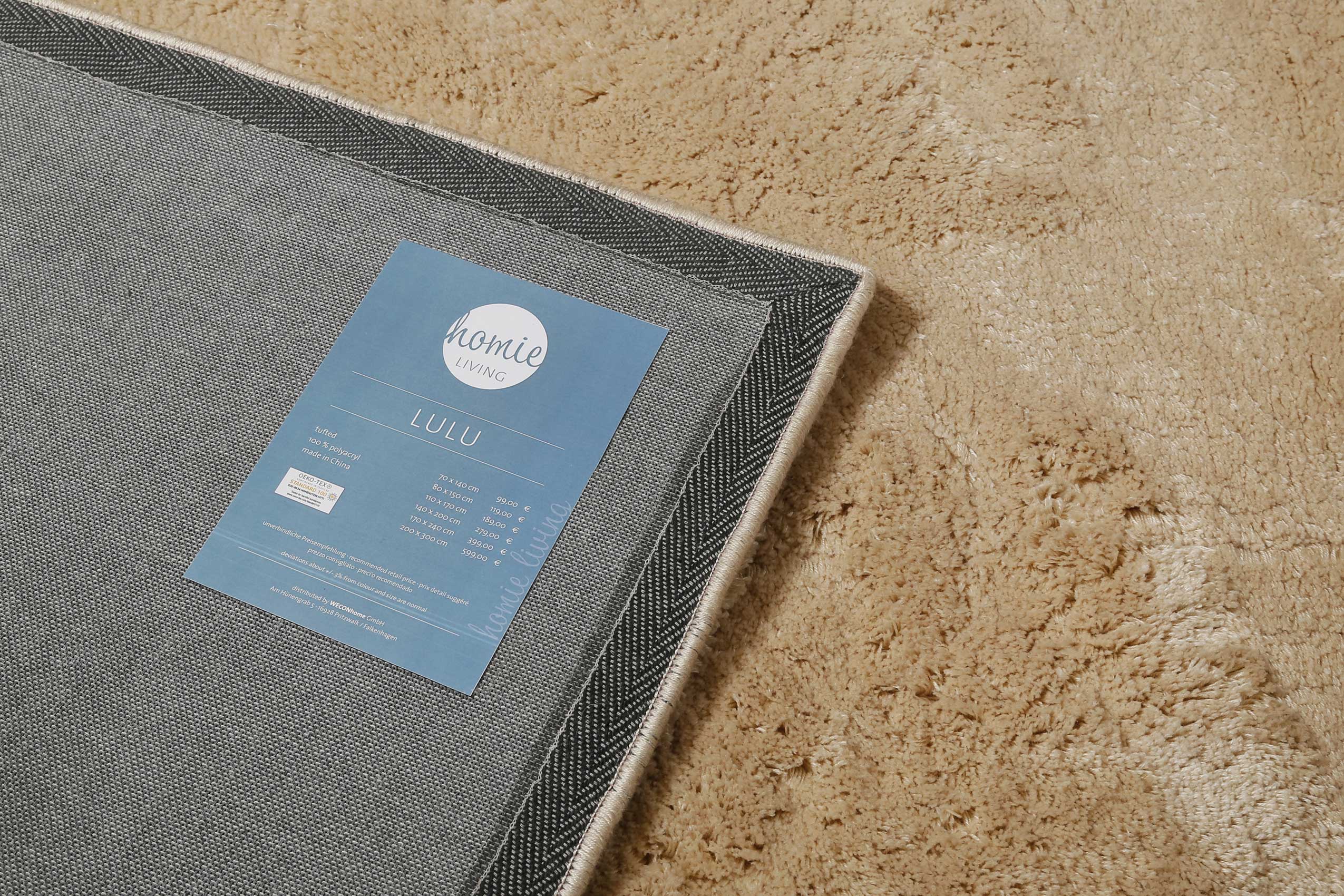 Teppich Creme Beige Hochflor B-Ware 
