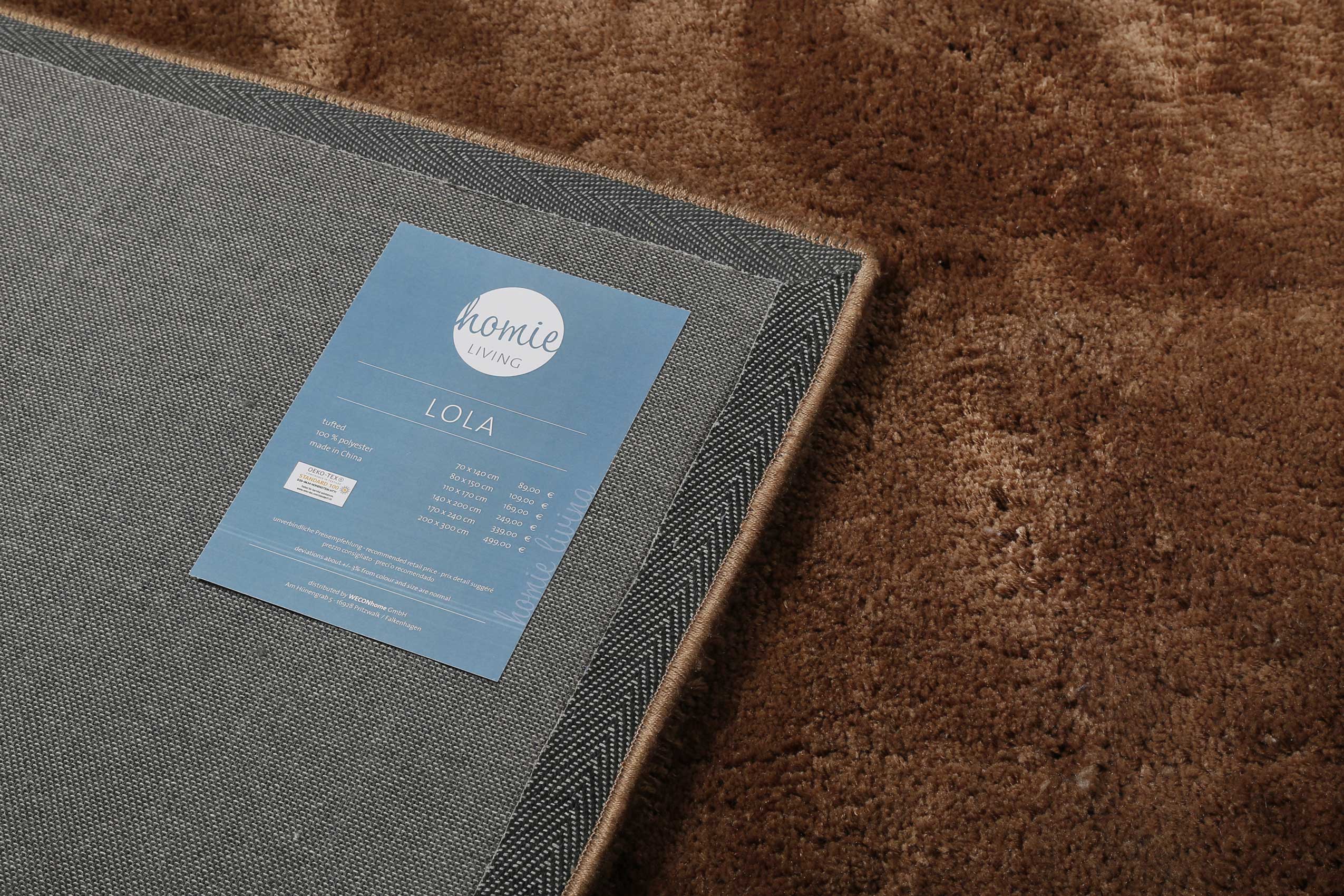 Teppich Braun Hochflor B-Ware 