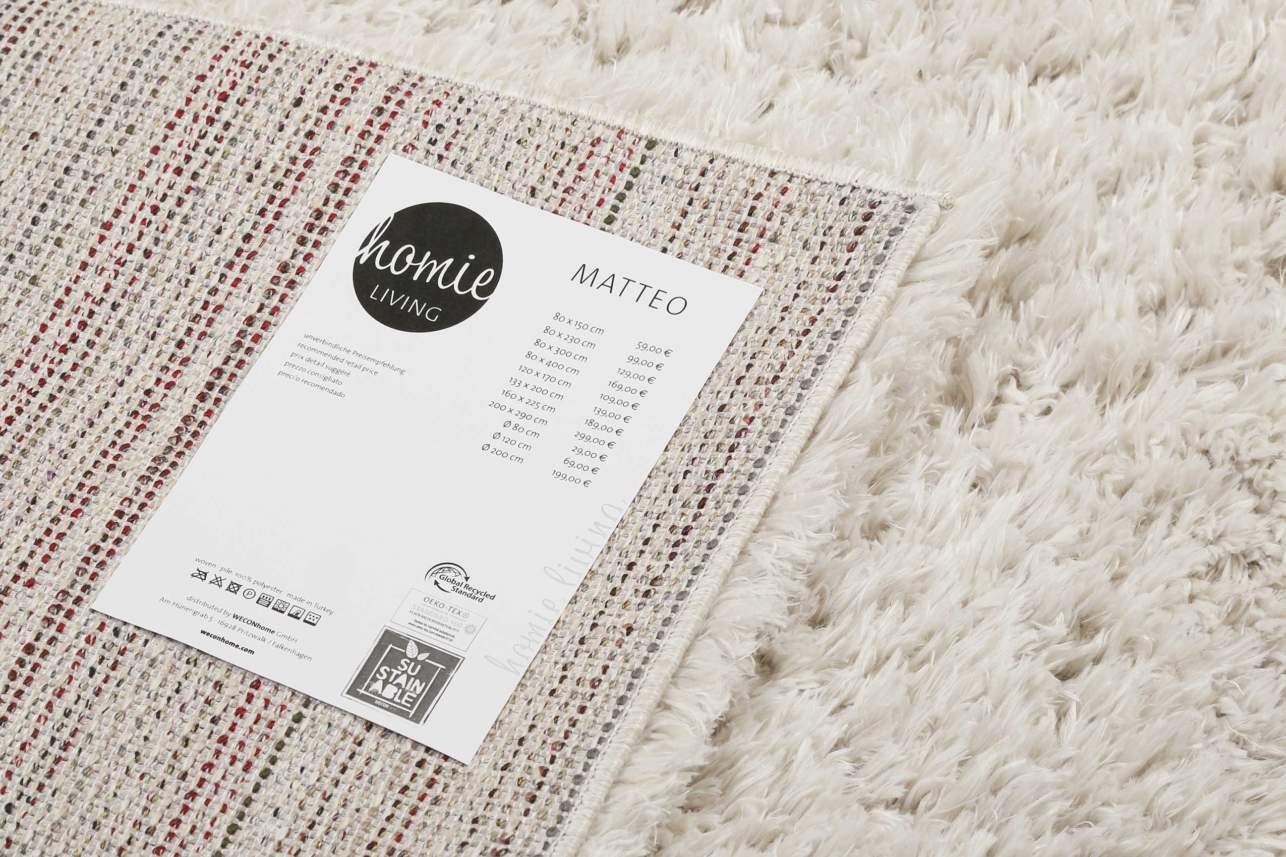 Nachhaltiger Teppich Creme Beige soft & weich » Matteo « Homie Living - Ansicht 4