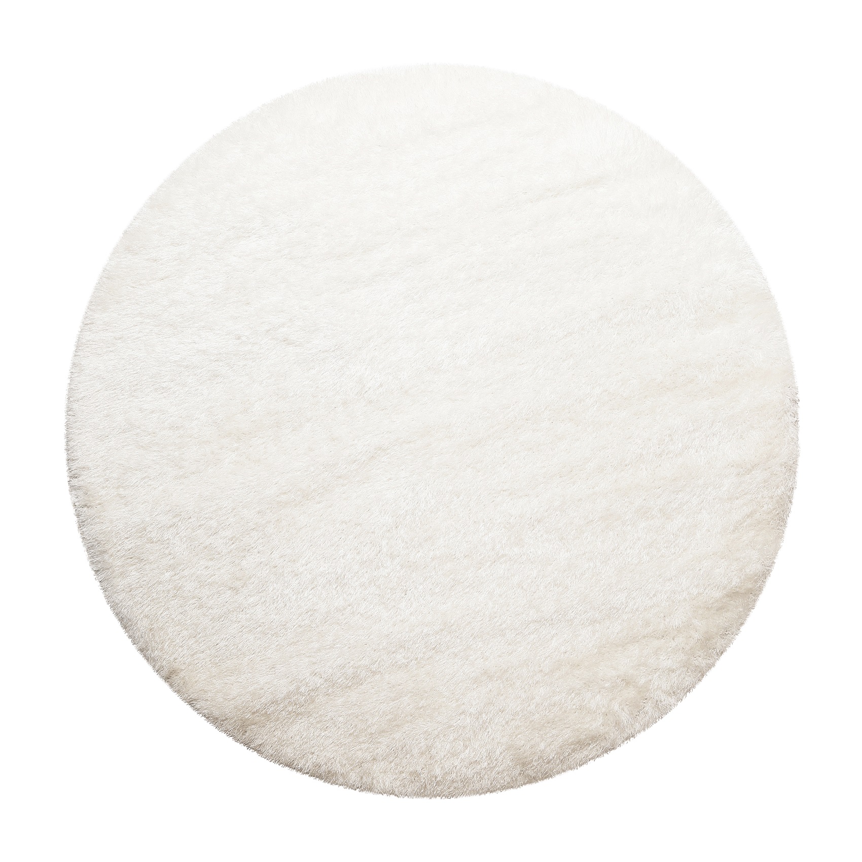 Teppich Rund Weiß Creme weich & kuschelig Hochflor » Meran « Homie Living - Ansicht 1
