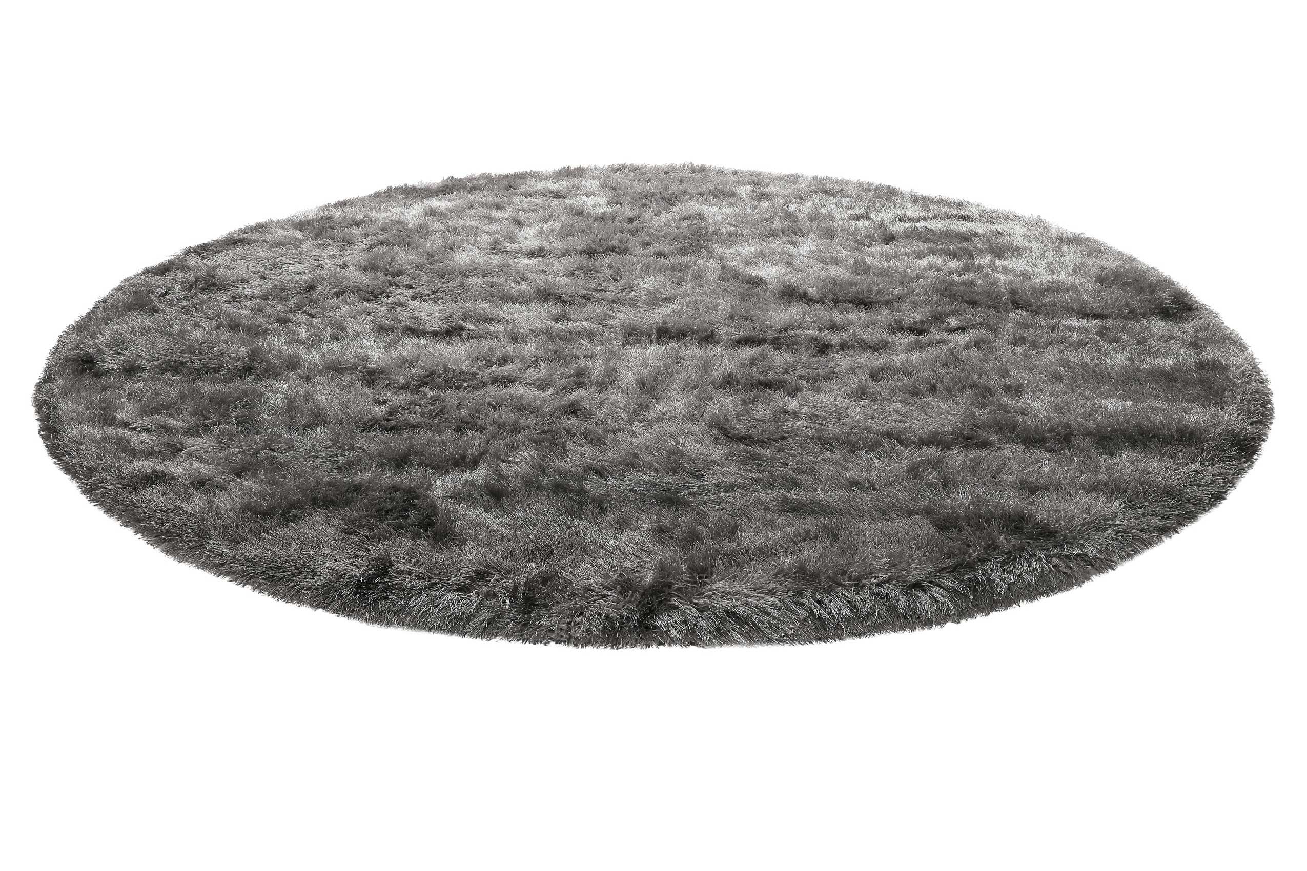 Teppich Rund Grau weich & kuschelig Hochflor » Meran « Homie Living - Ansicht 2