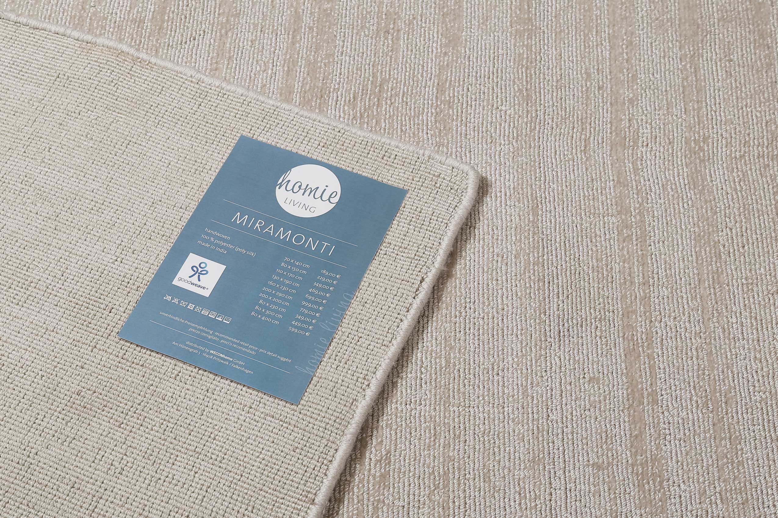 Teppich Creme Beige Kurzflor » Miramonti « Homie Living - Ansicht 3