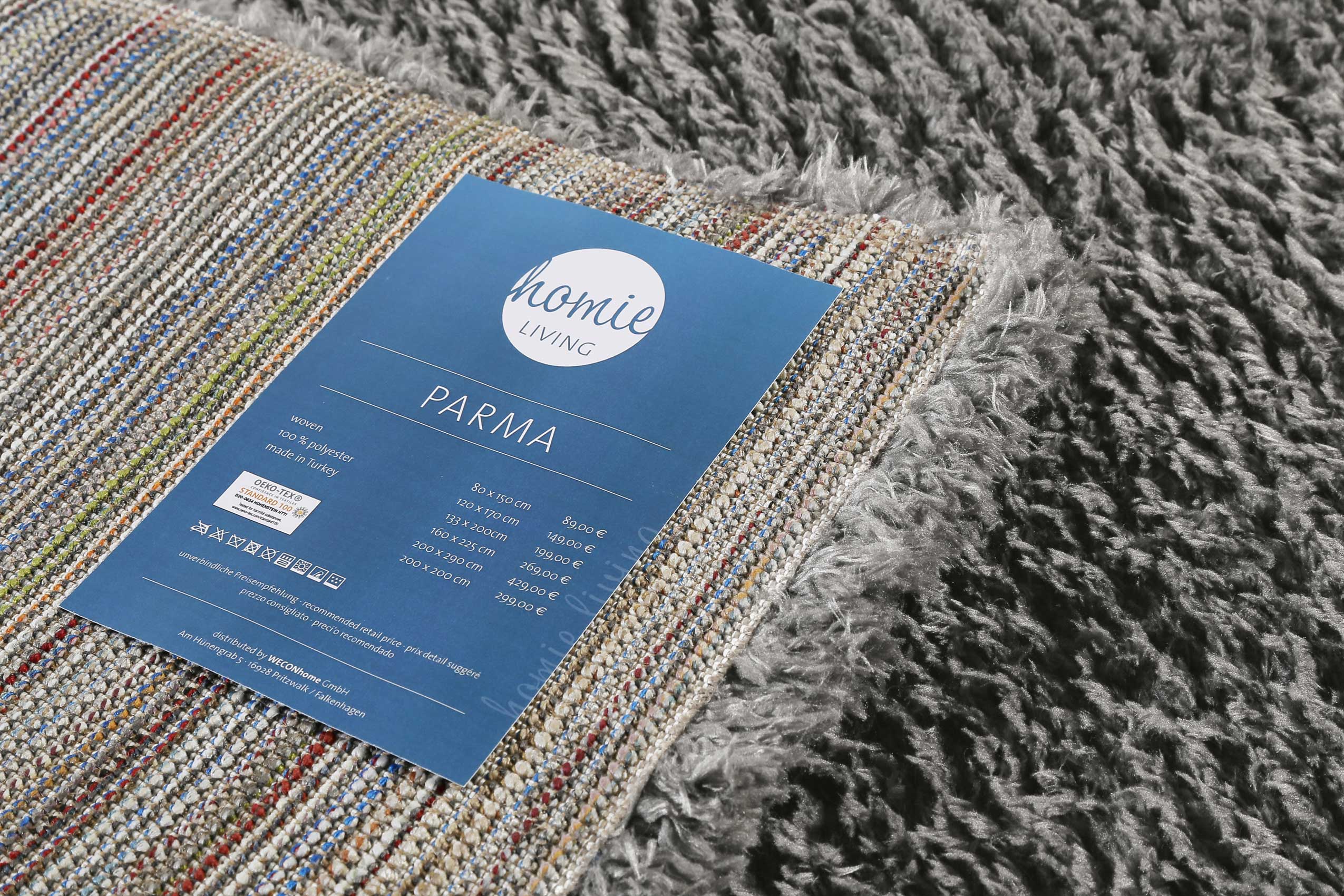 Teppich Grau Hochflor sehr kuschelig & flauschig » Parma « Homie Living - Ansicht 4