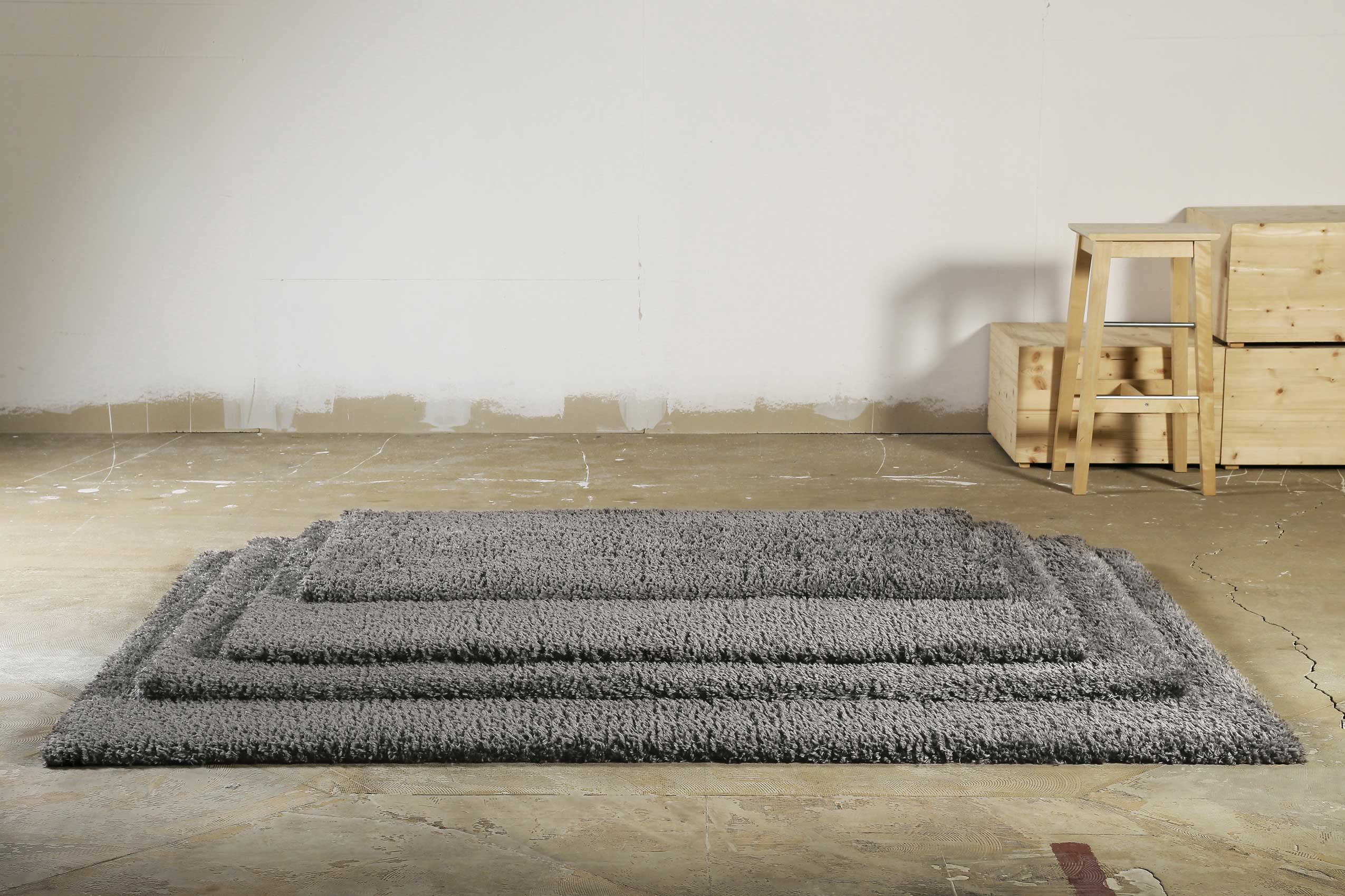 Teppich Grau Hochflor sehr kuschelig & flauschig 