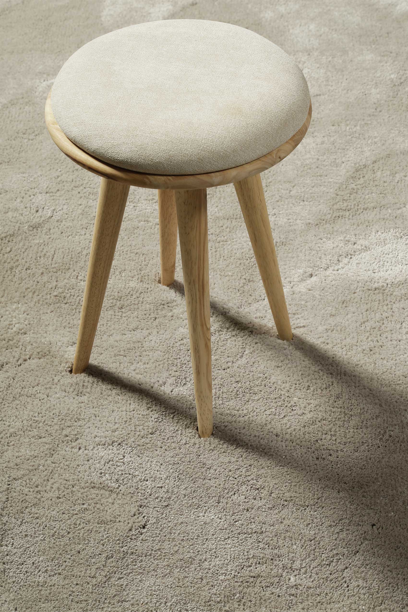 Teppich Rund Hellgrau Creme Hochflor » Pisa « Homie Living - Ansicht 4